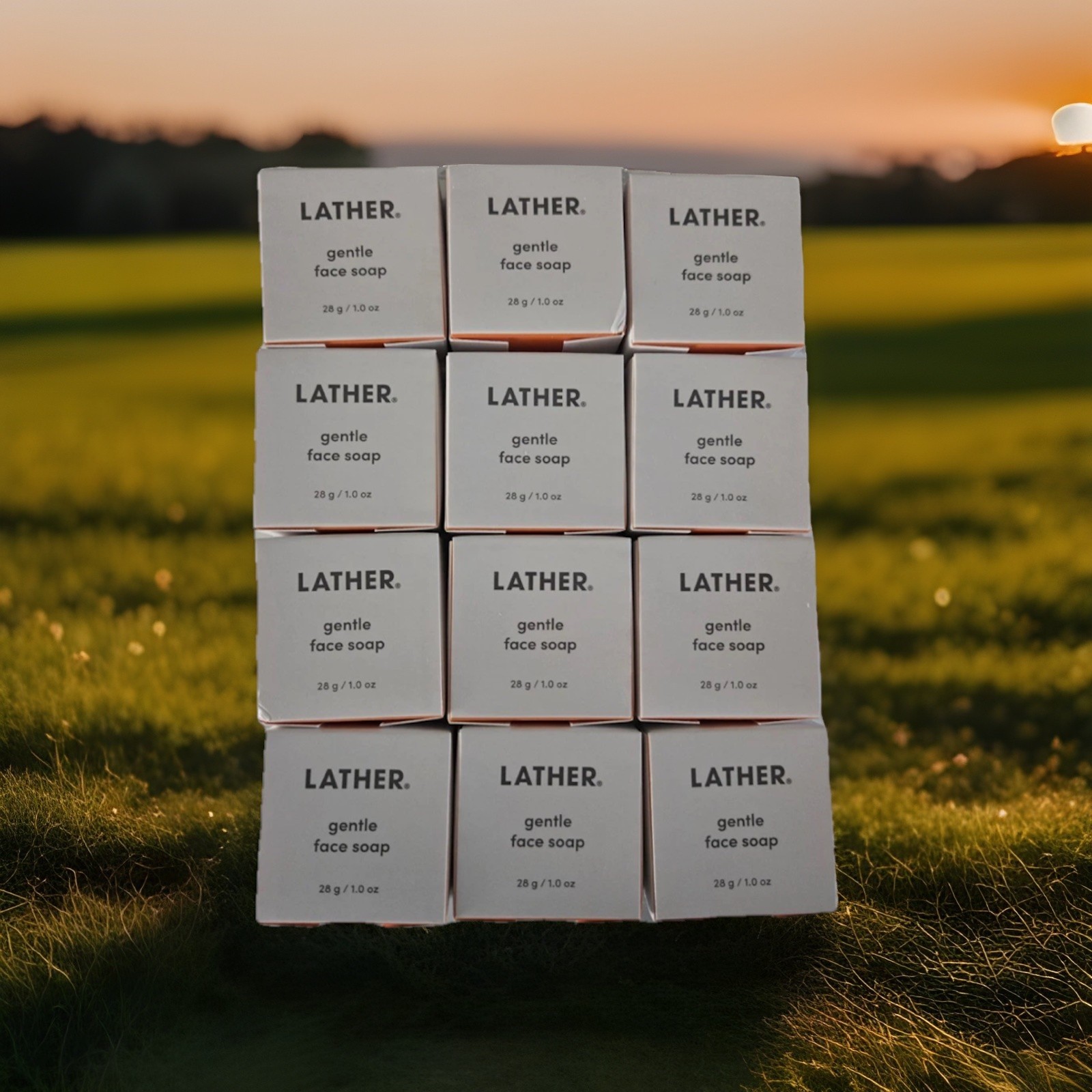 LATHER Gentle Face Soap Lot of 12 1 oz each NEW individually boxed travel Size