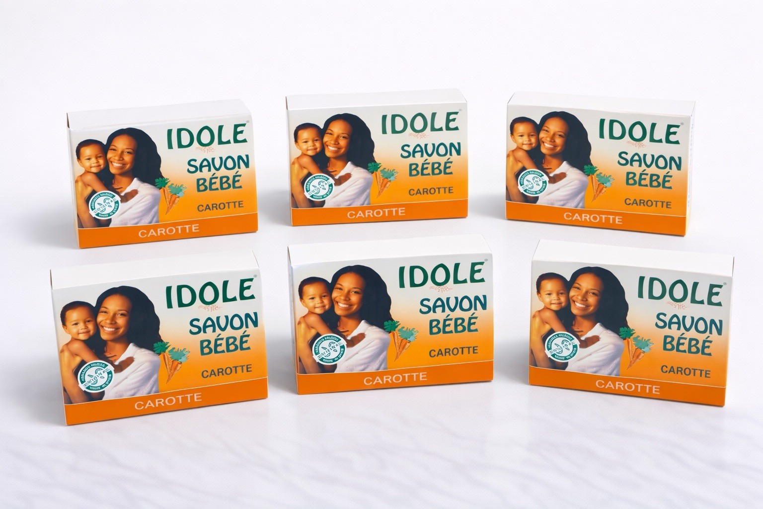 IDOLE Carrot Body Bar Soap Pack of 6 Unisex Baby & Toddler Orange White