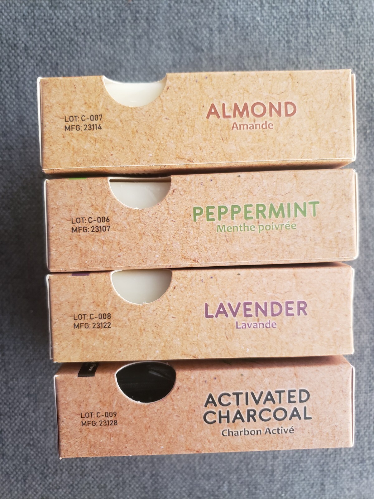 4 Natural Sense Plant-Based Castile Bar Soap Lavender/Peppermint/Almond/Charcoal