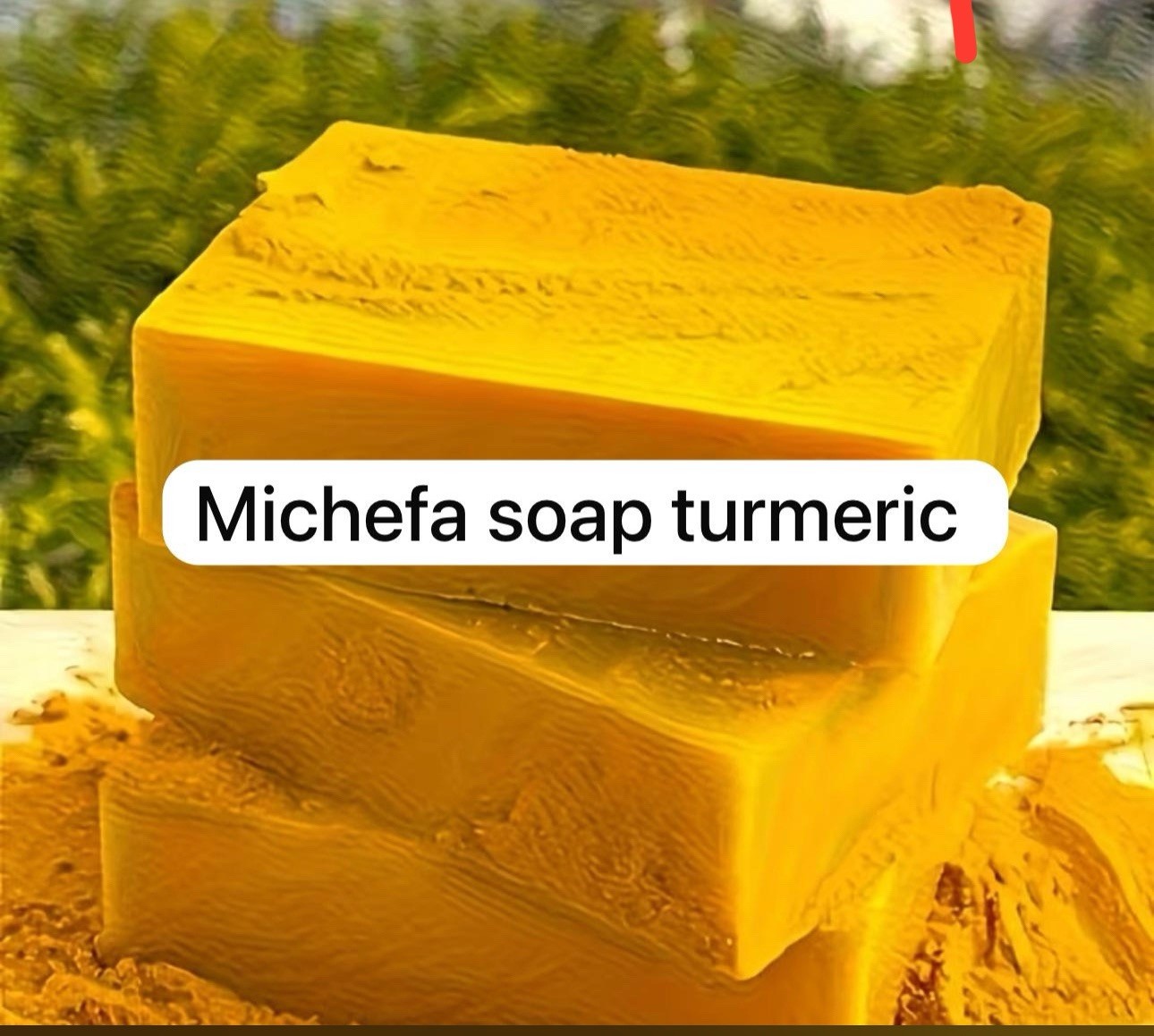 Michefa Turmeric Body Bar Soap Yellow Rectangular for Body Face Hands Men Women