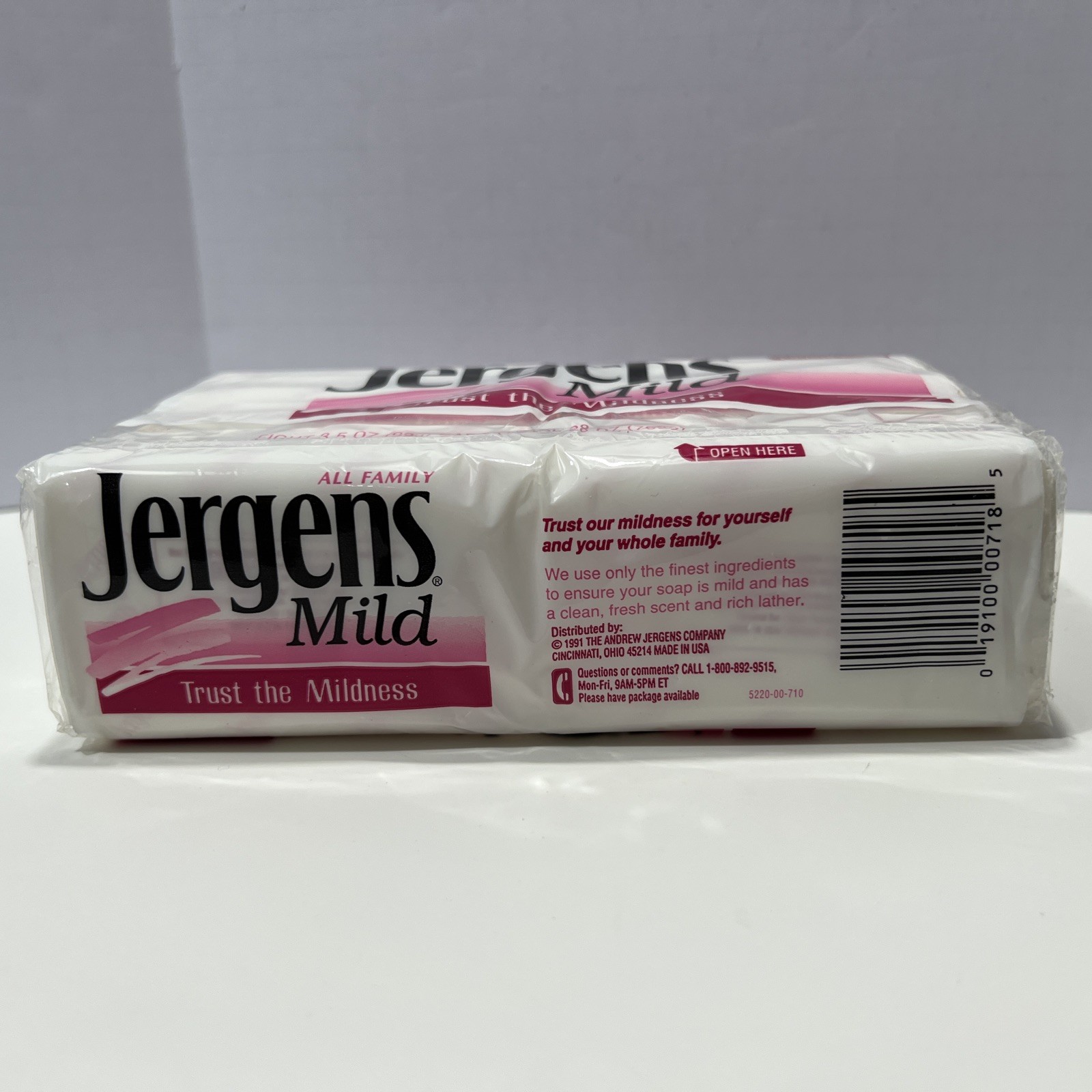 Jergens Family Pack Lot Of 8 Mild Bar Personal Size White Soap 3.5oz NOS