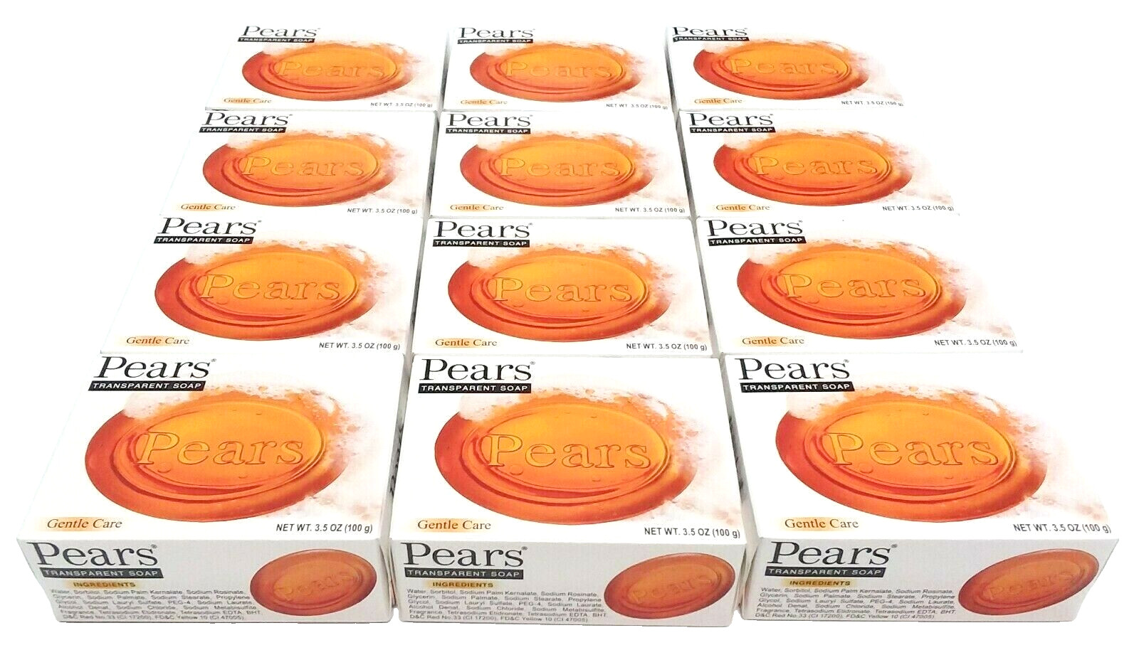 12 Pears Gold Transparent Bar Soap Gentle Care 3.5 oz each