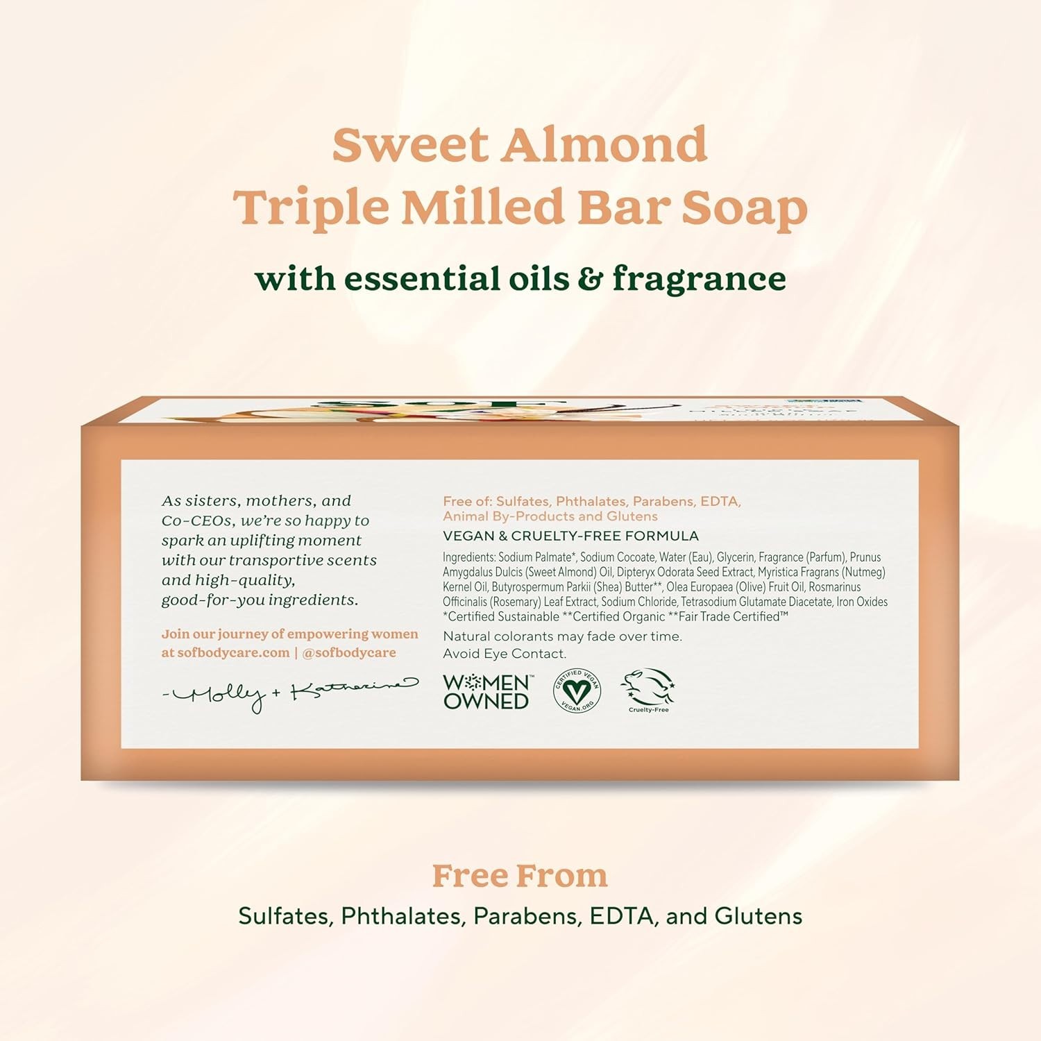 South of France – Triple Milled Bar Soap – Sweet Almond – 6 oz Bar – 4 Bars