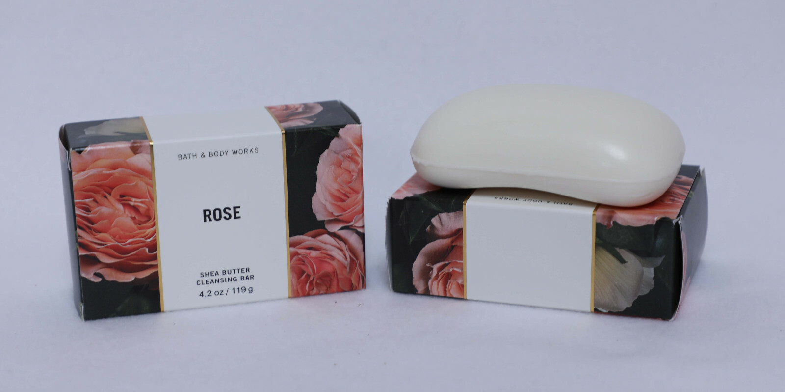 Bath & Body Works Rose Shea Butter Cleansing Bar Soap 4.2 oz Set of 2