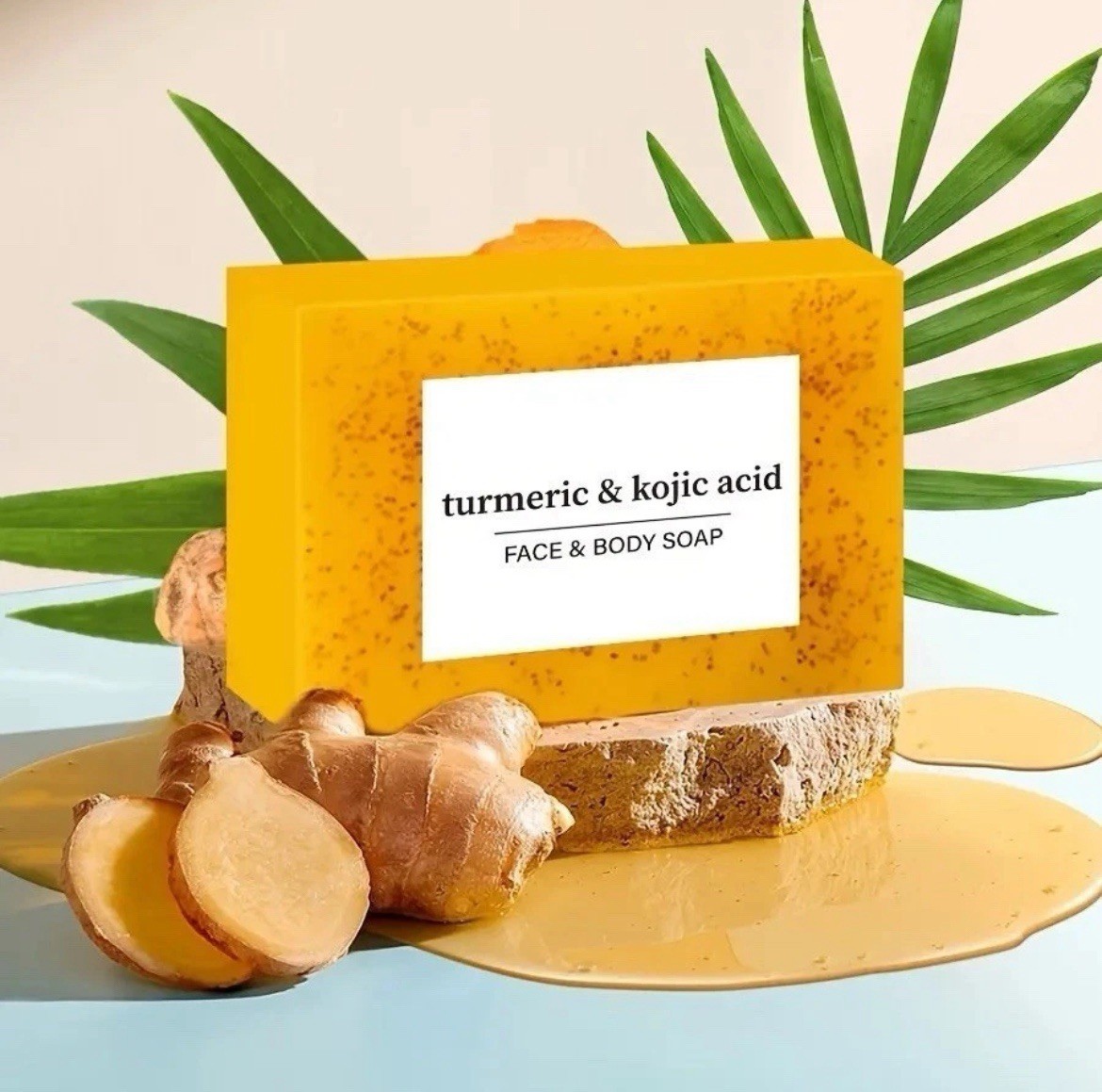 2-Pack Turmeric Glow Soap Bar – Lemon & Kojic Acid, Removing Dark Spots