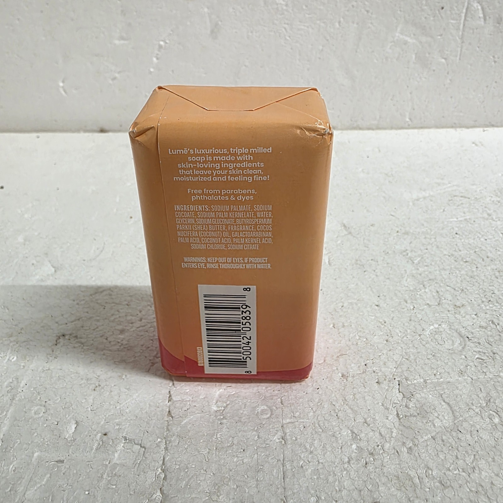 Lume Triple Milled Bar Soap In Clean Tangerine – 5 oz Bar NEW