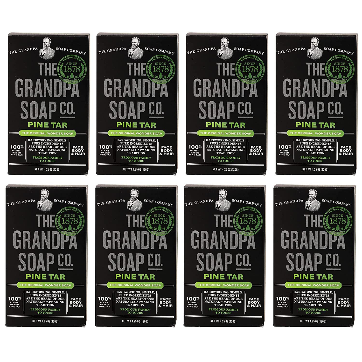 Grandpa’s Soap Pine Tar 4.25 oz (8-Pack)