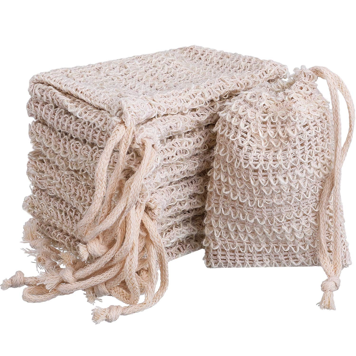 10 Pack Exfoliating Natural Sisal Soap Bag Pouch Soap Saver