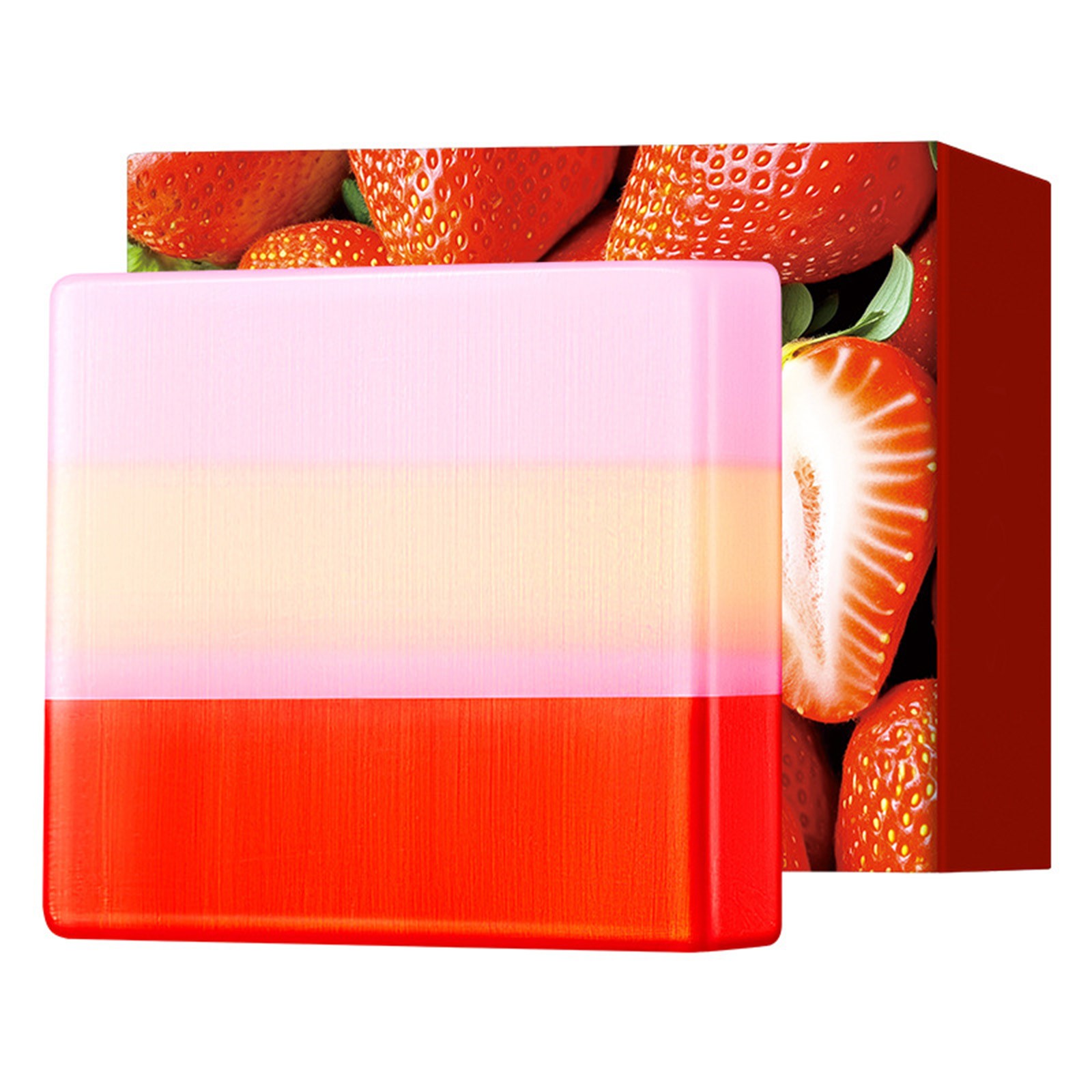Women Strawberry Scent Soap For Private Personal Care Tri Color Cleaning Soap