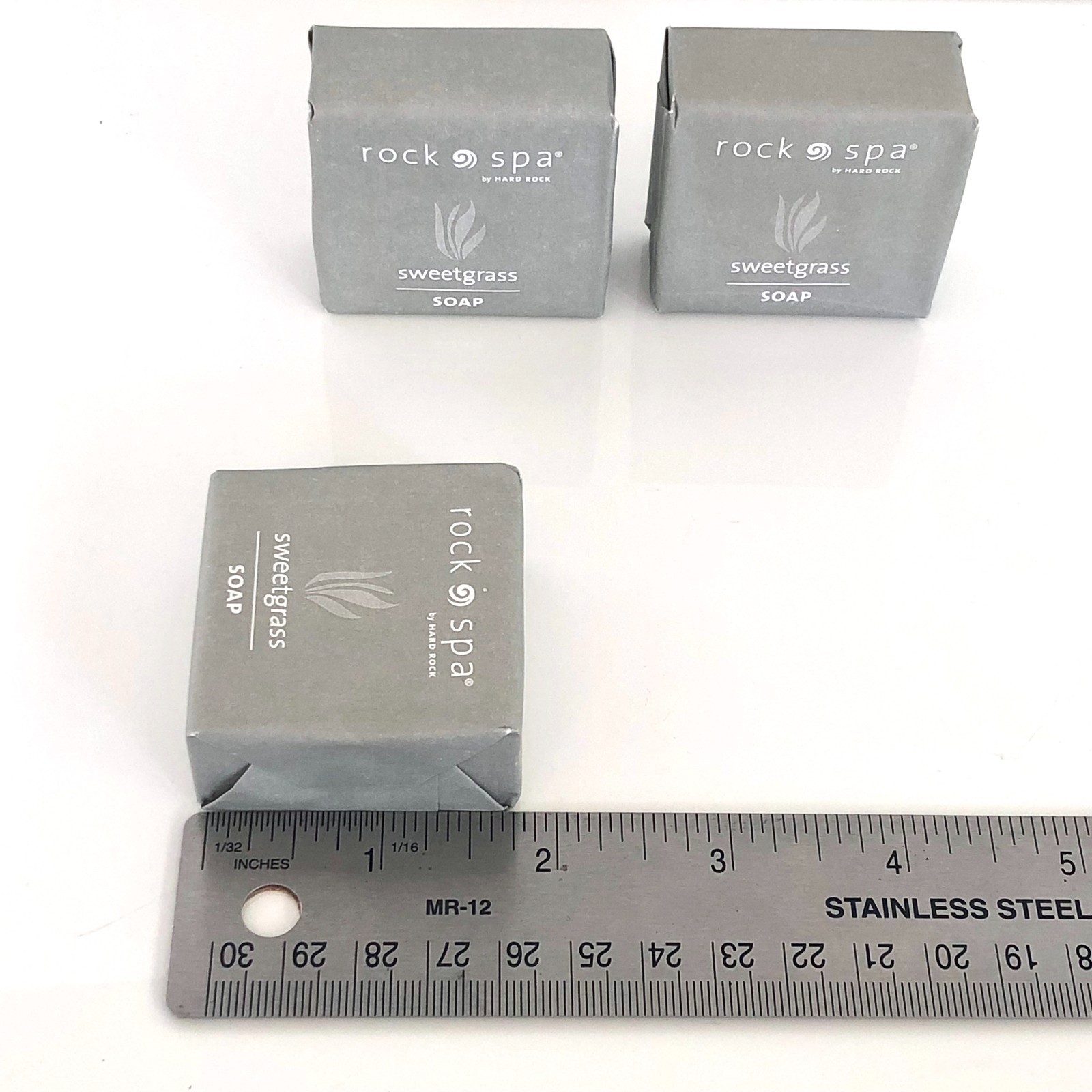 Lot of 3 Hard Rock Spa Sweetgrass Soap Travel Set 1.76 oz 50g Gray SEALED