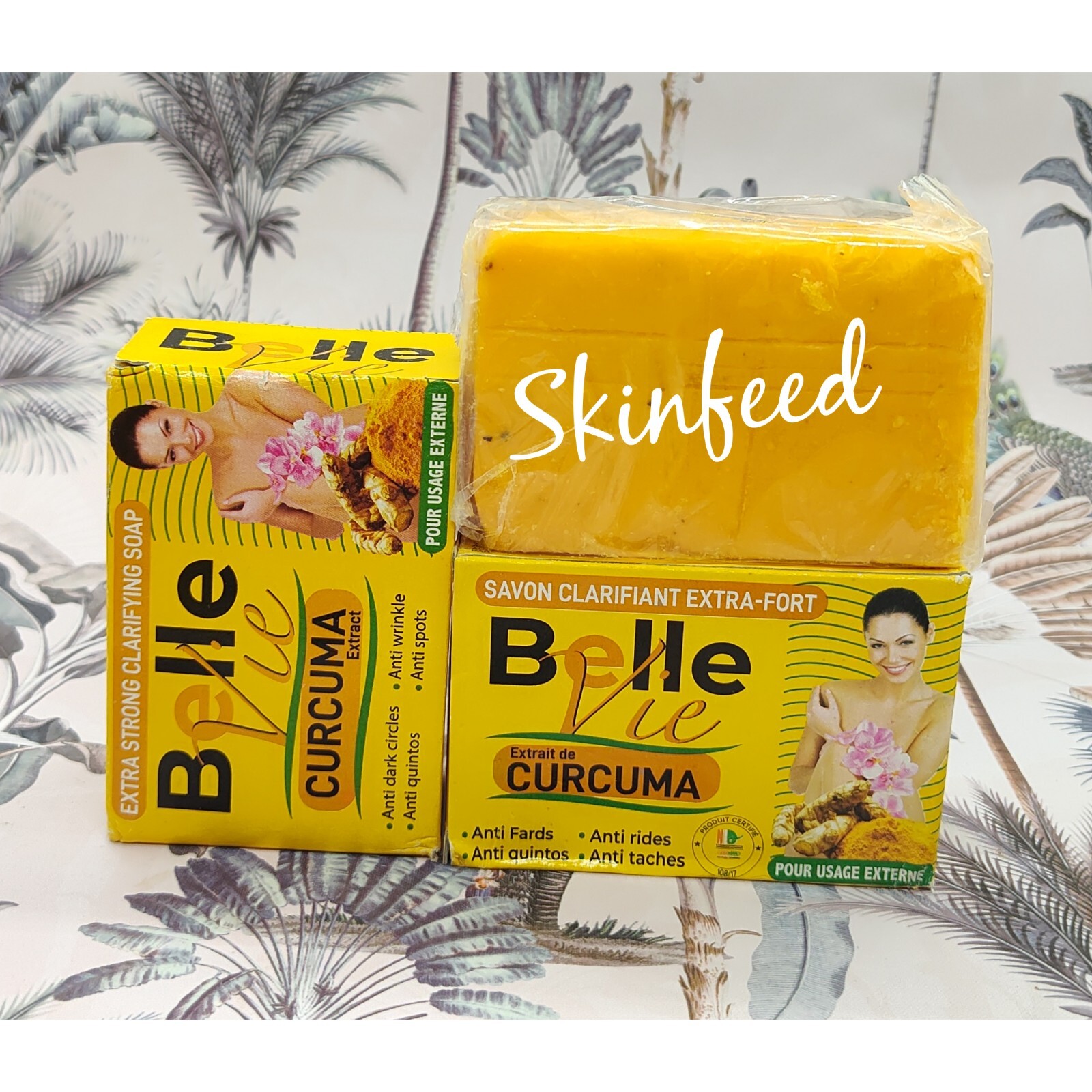 2 Pcs Belle Vie Rich Turmeric Soap. Curcuma Extract 225g Jar. X 2