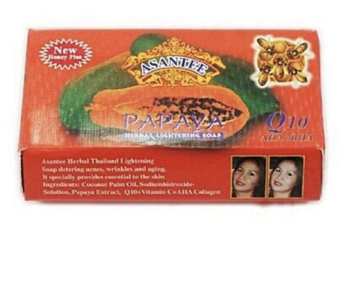 6 Bars x 125g Soap Papaya and Honey Asantee Face And body Anti Acne