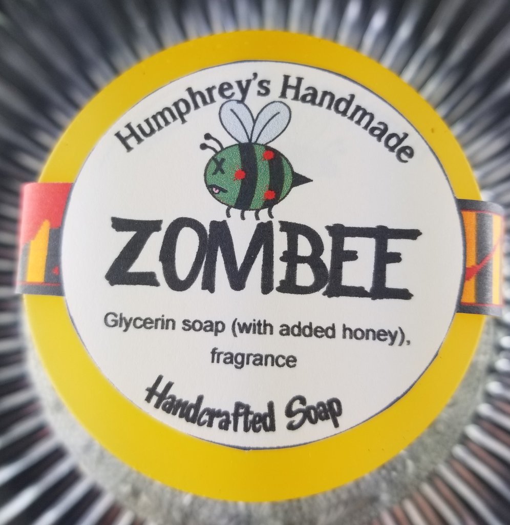 ZOMBEE Honey Soap Honeycomb Scent Unisex Body & Beard Wash Round Glycerin Bar