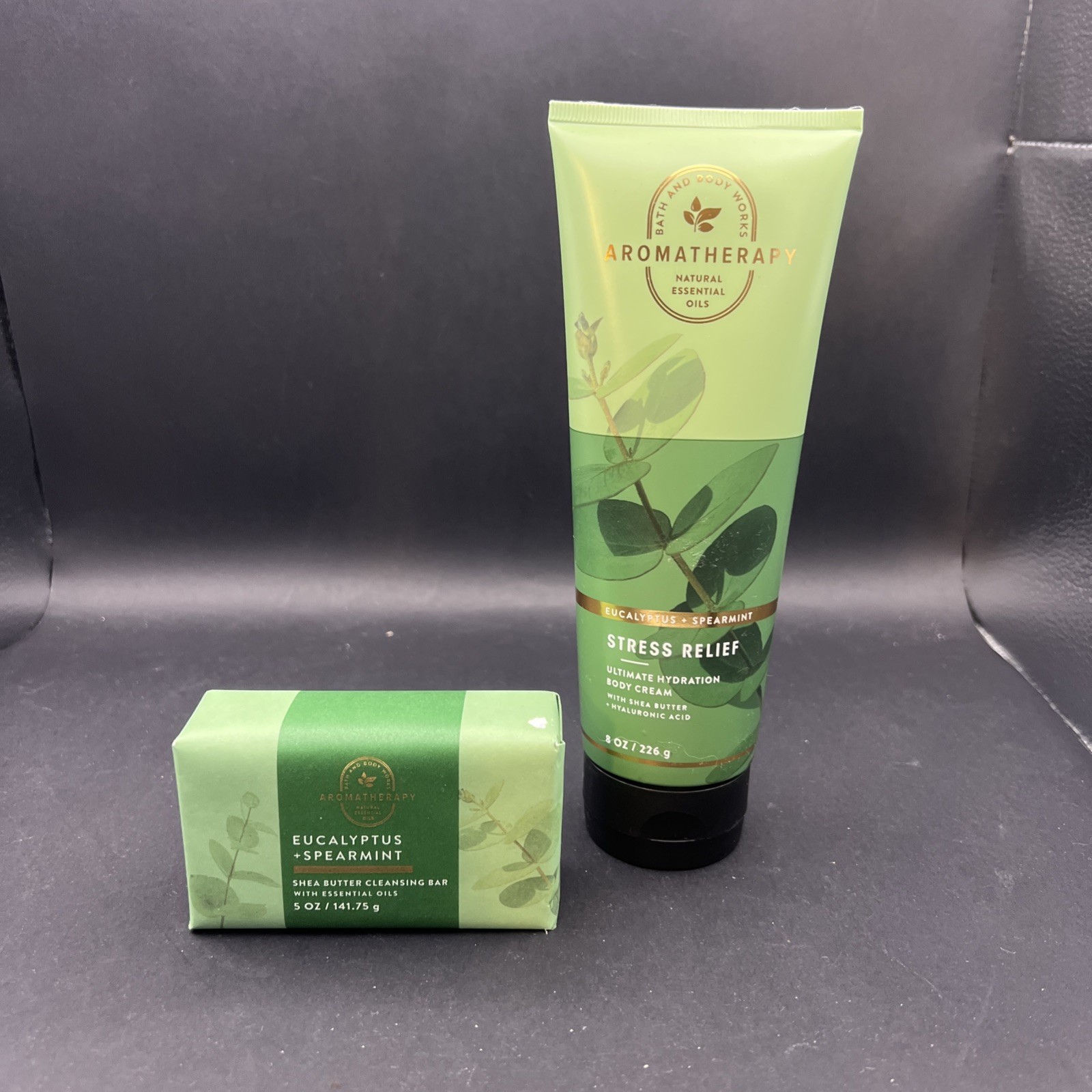 BATH & BODY WORKS Aromatherapy Eucalyptus Spearmint Bar Soap & Body Cream NEW