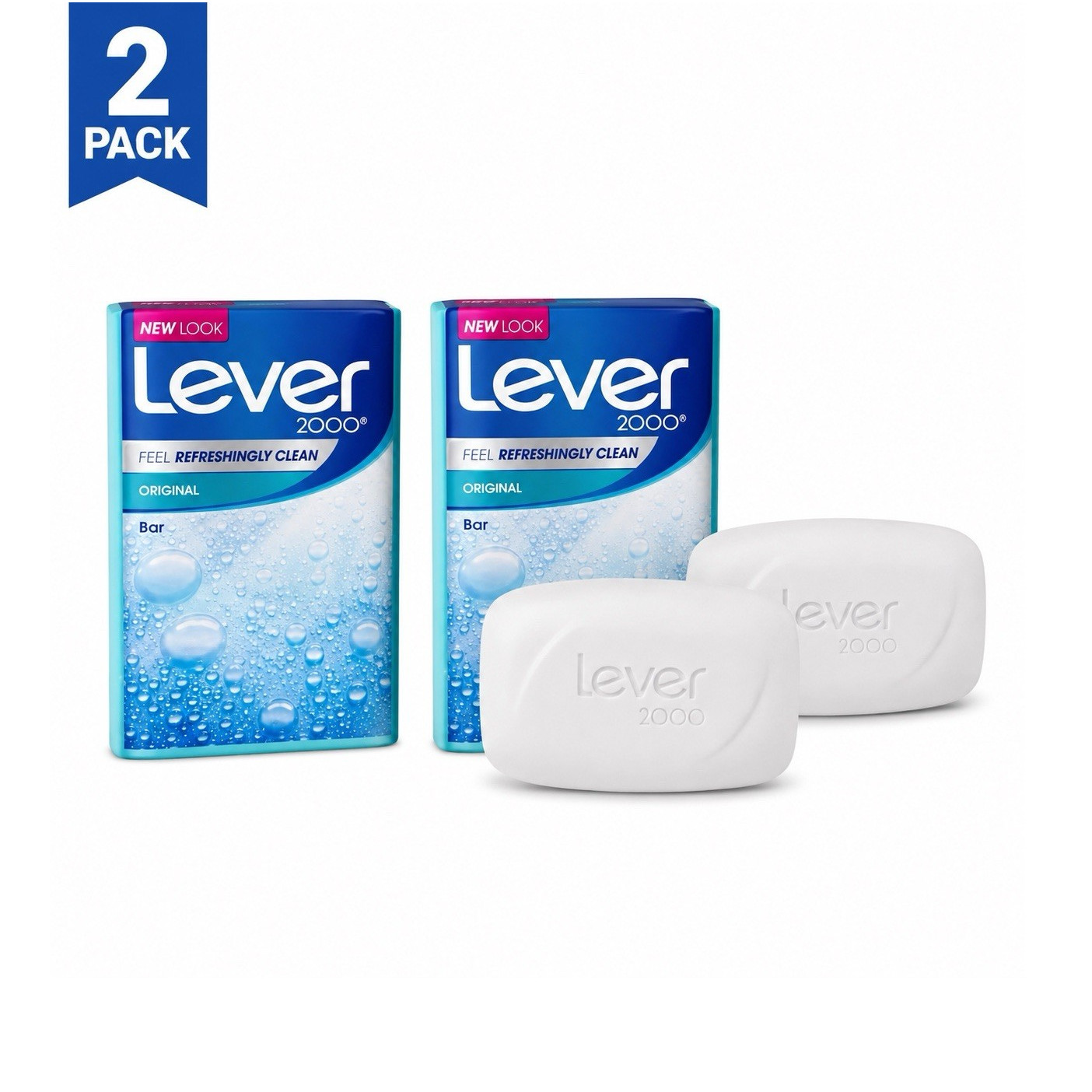 Lever 2000 Original Hydrating Bar Soap 3.75oz 2 Pack w/ Sodium Tallowate