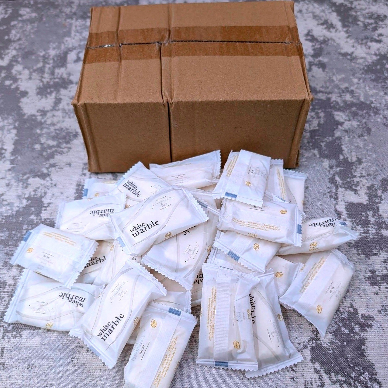 Dial White Marble Complexion Bar Soap Hypoallergenic Bulk 100 Count Travel Size