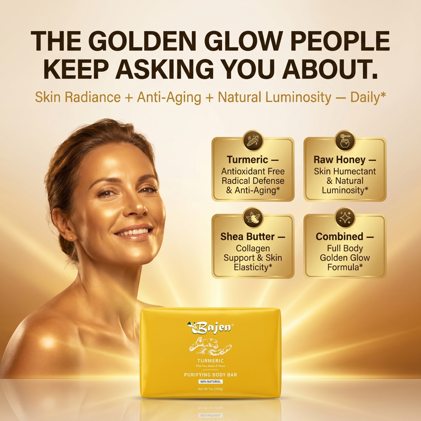 TURMERIC PURIFYING SOAP – Pure Body Dark Spot Fade Acne Defense Glow Honey 7oz