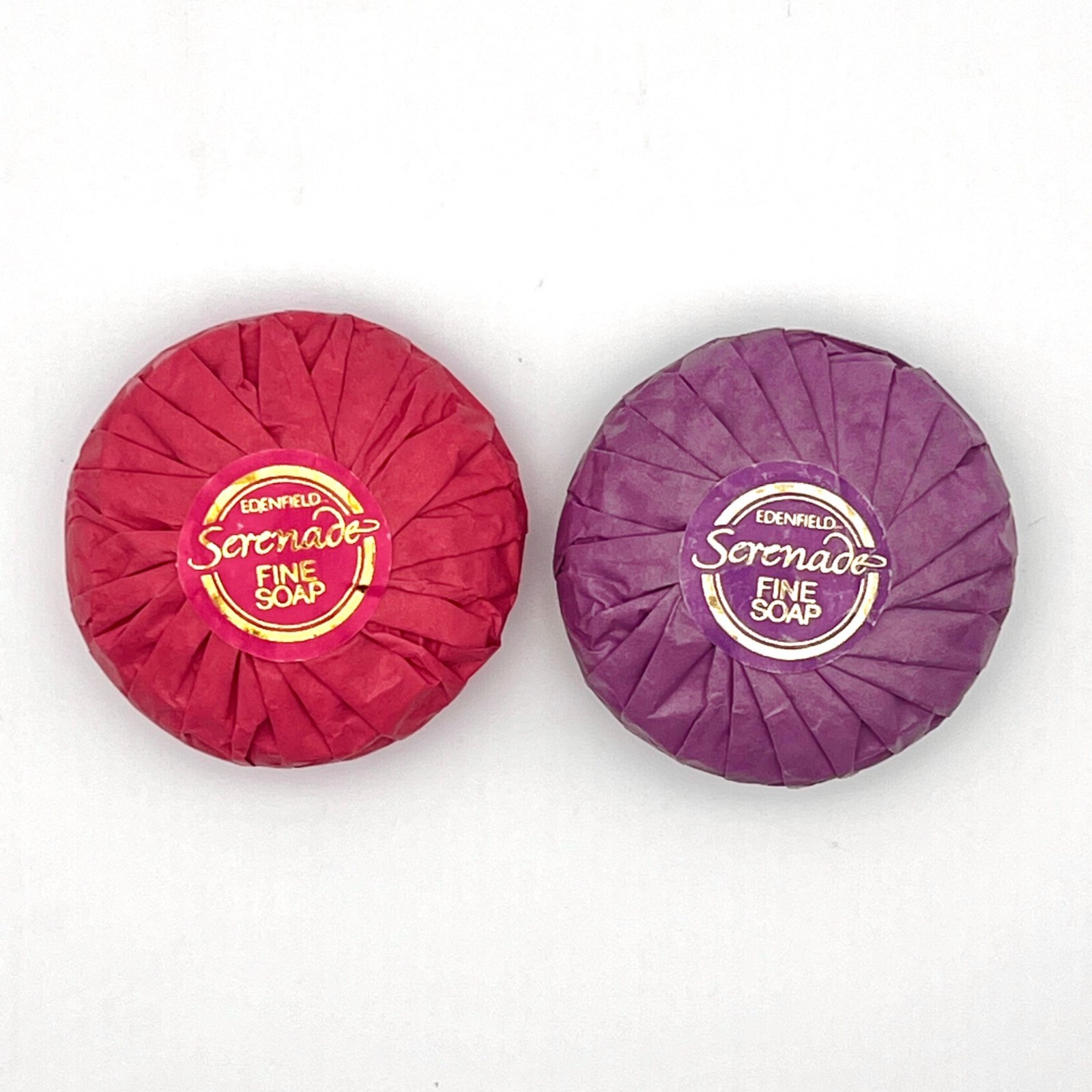 Vintage Edenfield Serenade Fine Soap Wrapped Bars 75g Each Pink Purple Set Of 2