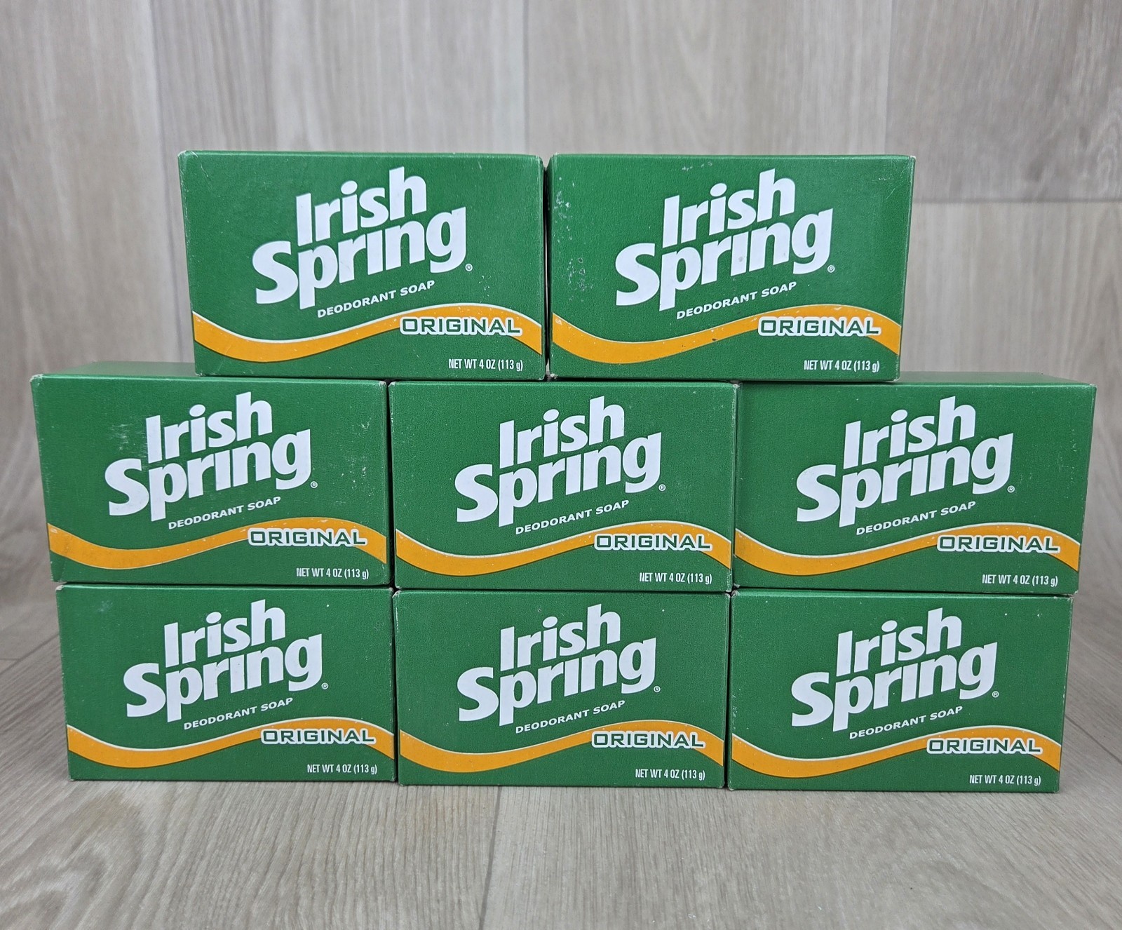 Lot of 8 Irish Spring ORIGINAL Deodorant Soap Bar (4oz Each) Bath Size USA Made