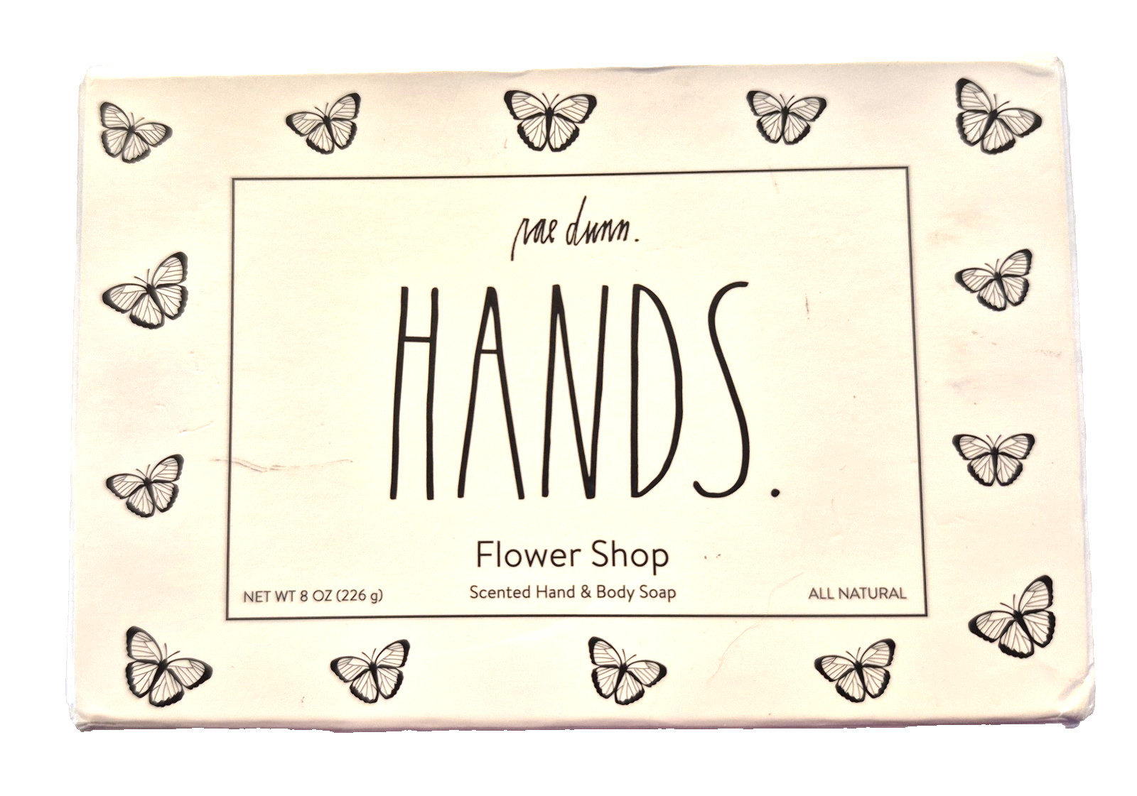 Rae Dunn HANDS Flower Shop Scented Hand & Body Soap Bar 8 oz USA NEW In Box