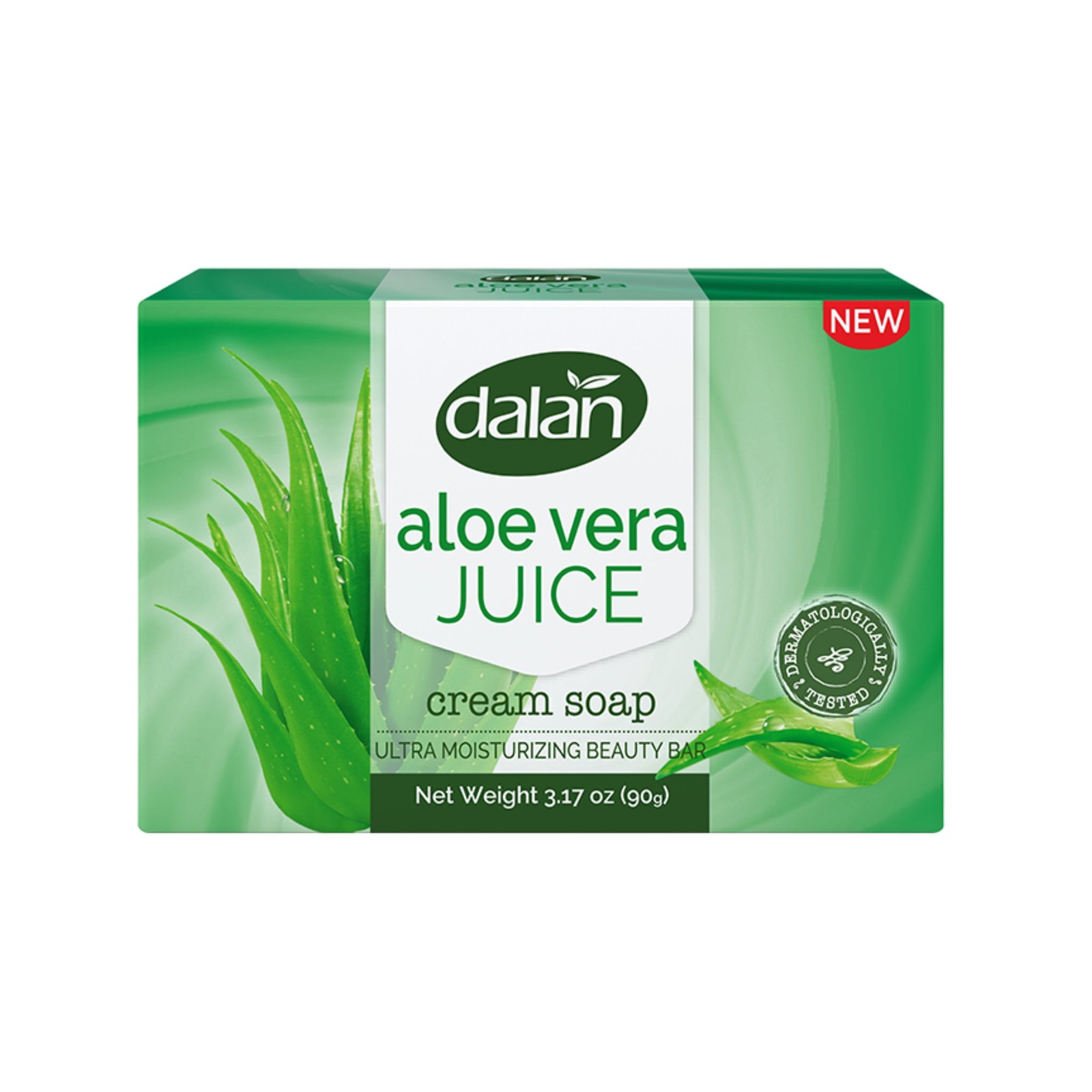 Dalan Aloe Vera Juice Cream Soap Bar, 6 Bars x 3.17oz Each
