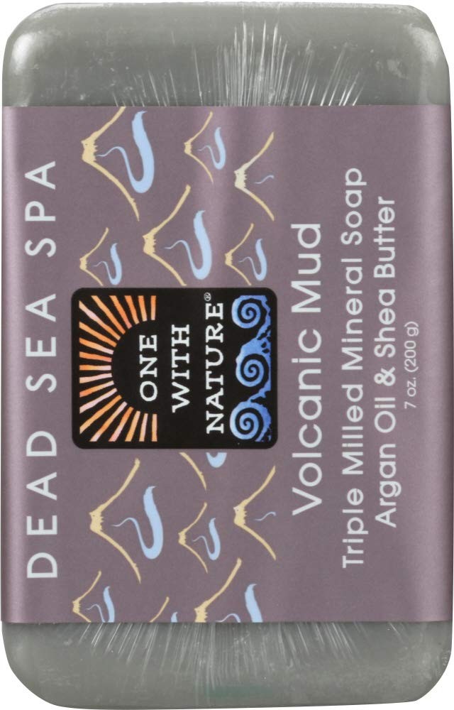 One With Nature Volcanic Mud Bar Soap 7 Ounces Pack of 3 Natural Cleanser