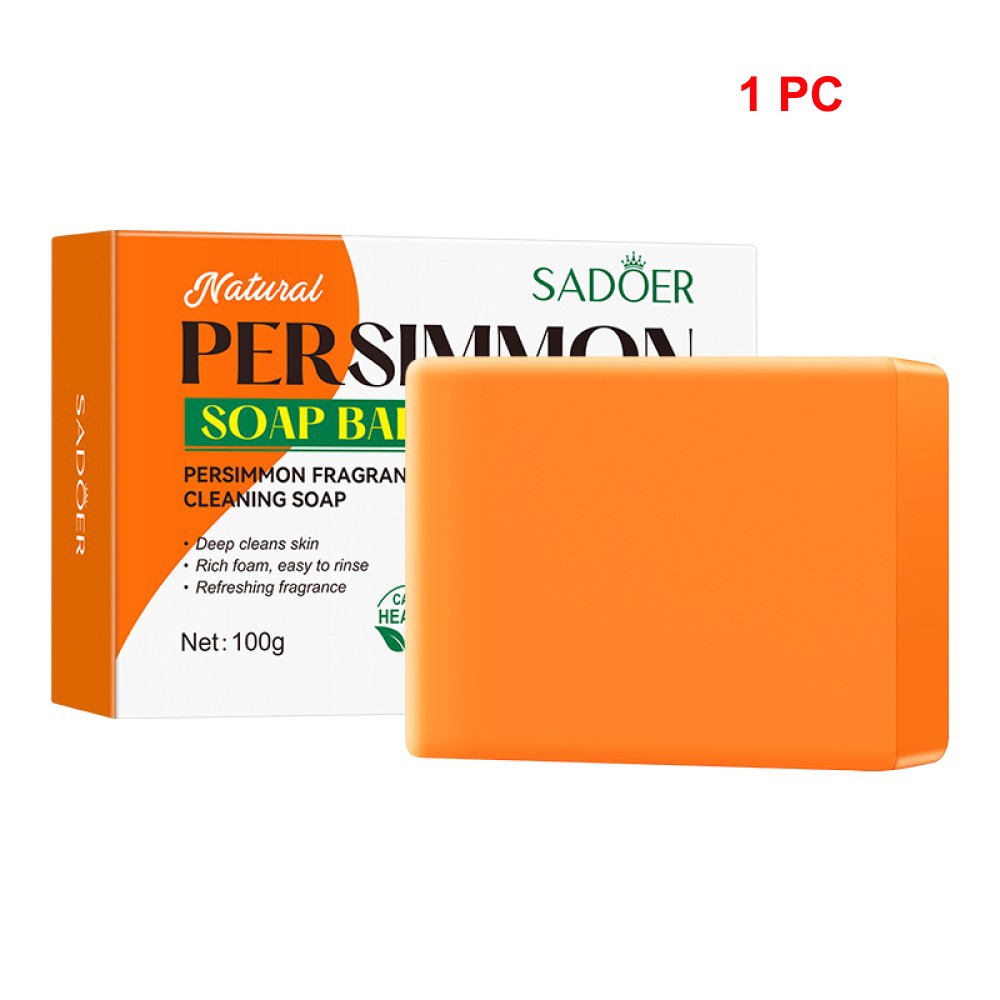 3PCS Persimmon Soap Bar for Old People Smell, Natural Body Odor Control Bar Soap