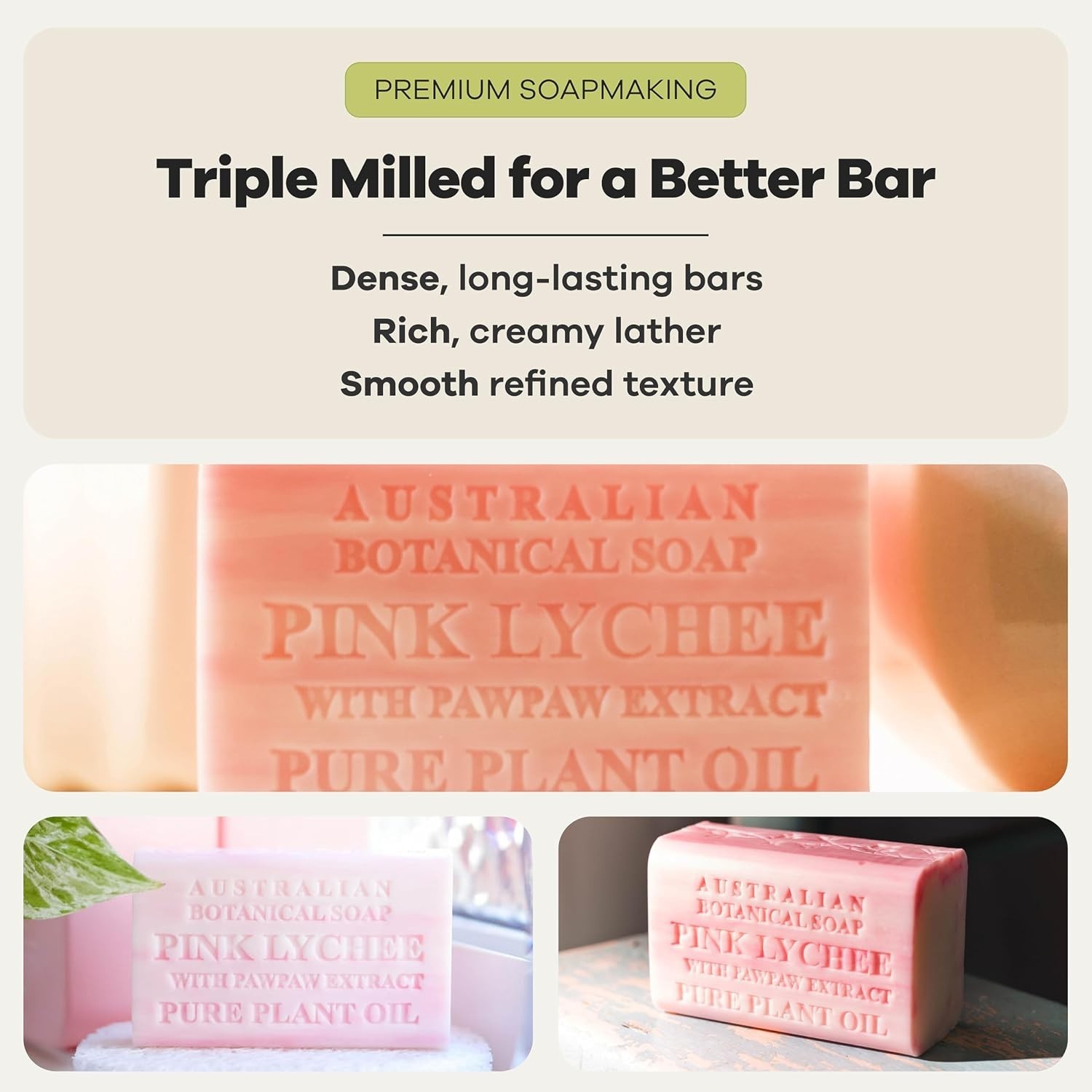 Natural Soap Bars with Pawpaw Extract, Pack of 8