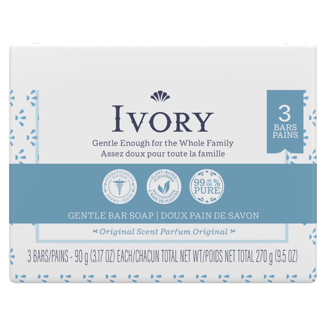 Ivory Soap Personal Bar 3.1 Ounce, Pack of 3