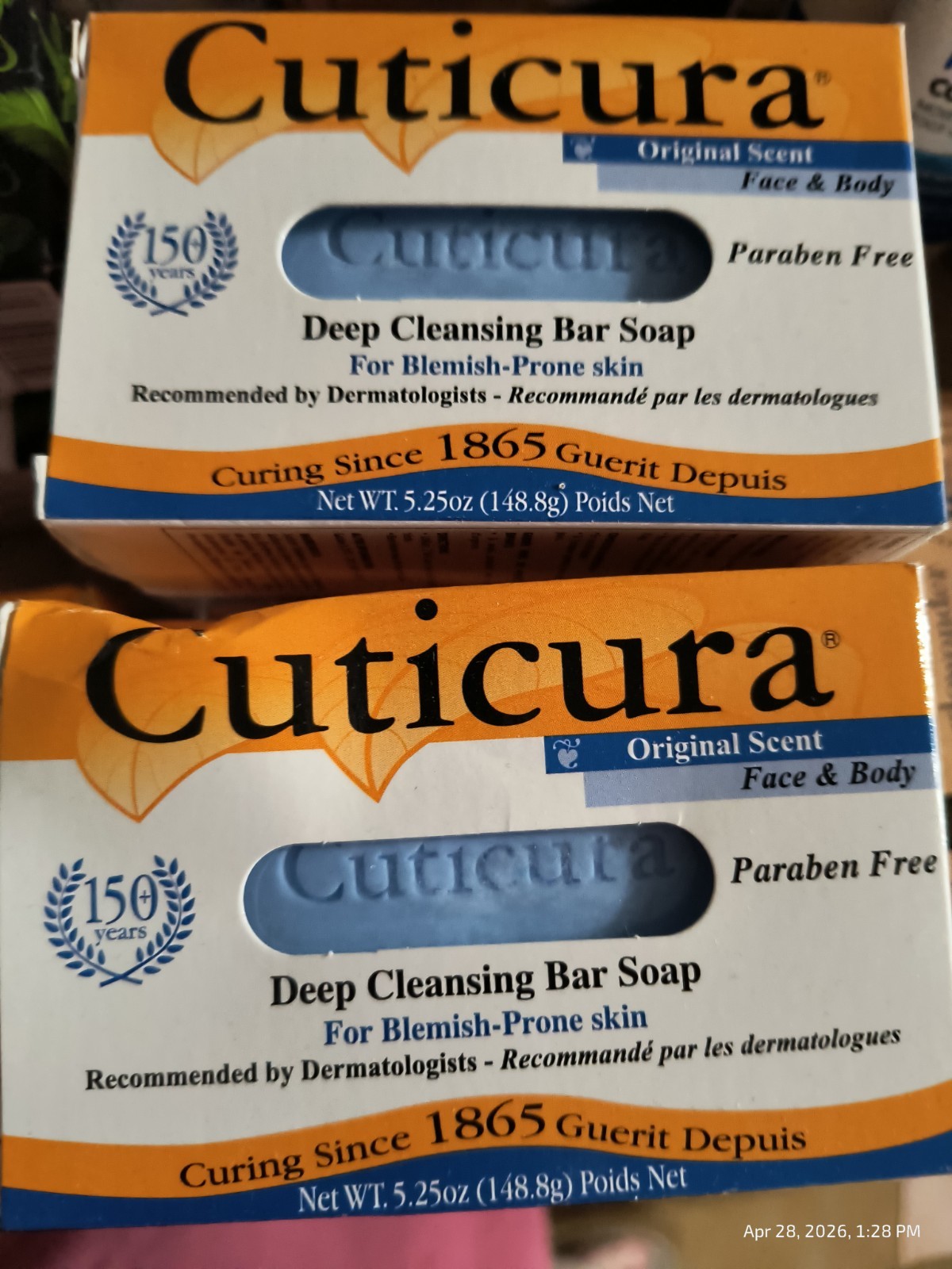 6 Pack Large Cuticura Bar Soap Face & Body Deep Cleansing Original Scent 5.25 Oz