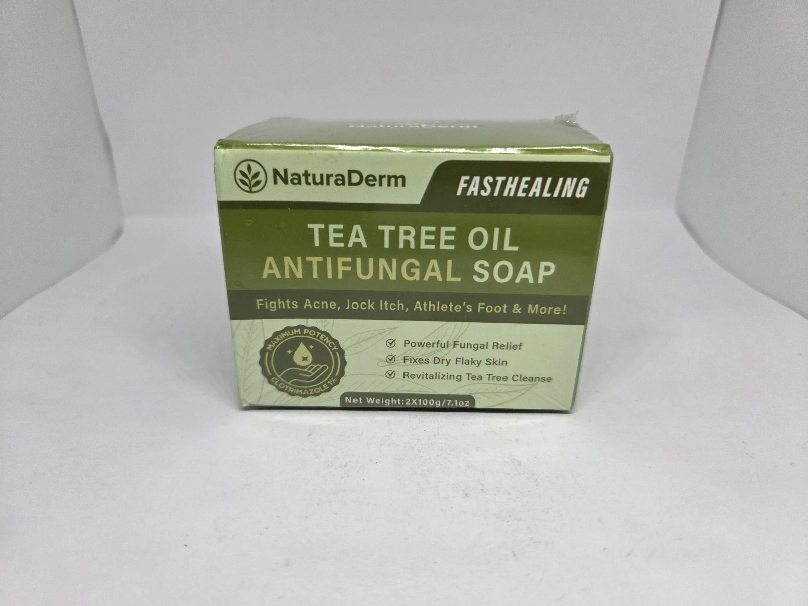 NaturaDerm TEA TREE OIL ANTIFUNGAL SOAP●2x100g -Pack of 4 (USA Stock) Free DEL