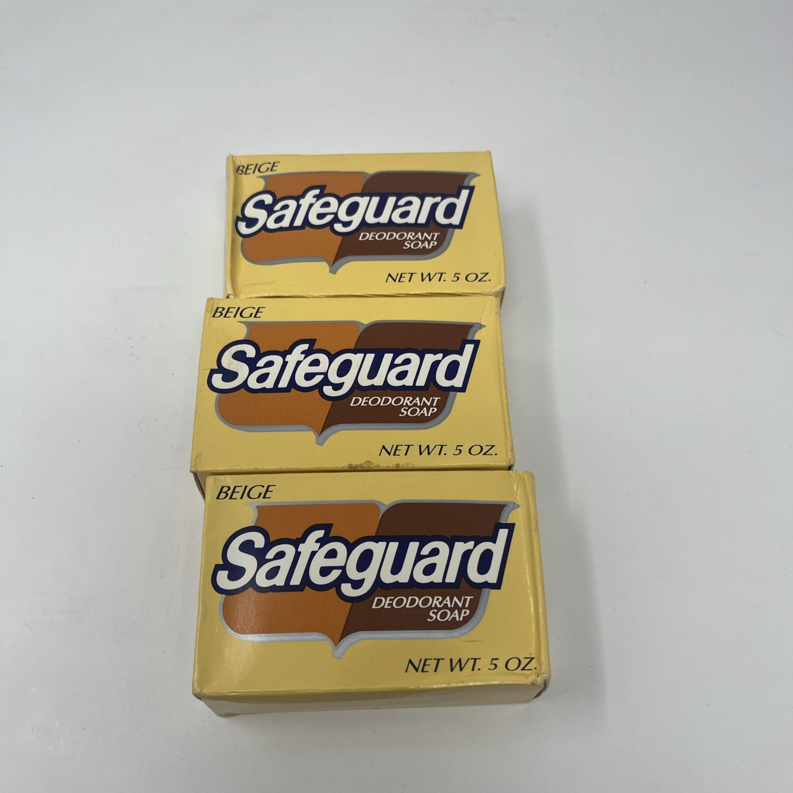 Safeguard Deodorant Soap Beige 5 oz New In Package NOS Box 1987 P&G Lot Of 3