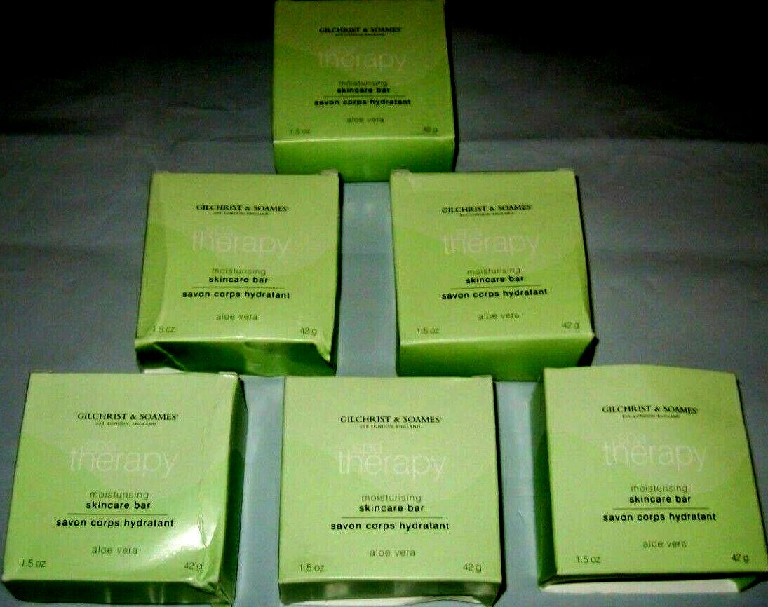 6 Gilchrist & Soames Spa Therapy Soap Bar 1.5oz Aloe Vera Moisturizing Skincare