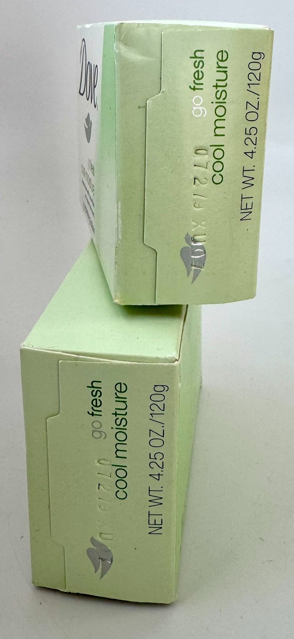 2 Bars Vintage Dove Go Fresh Cool Moisture Soap Bar Cucumber Green Tea Scent