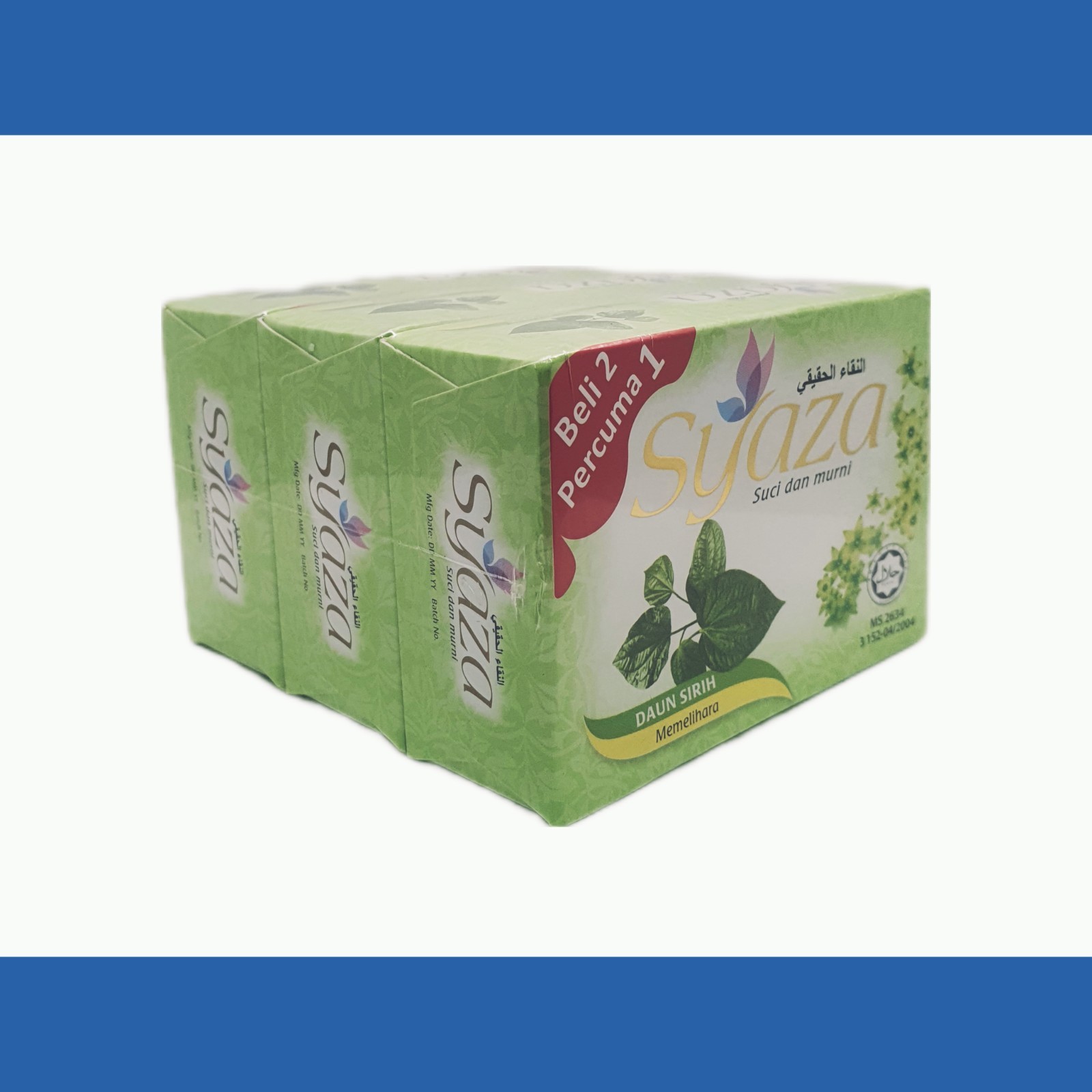 SYAZA Soap Bar with Betel Leaf – 85g x 3units