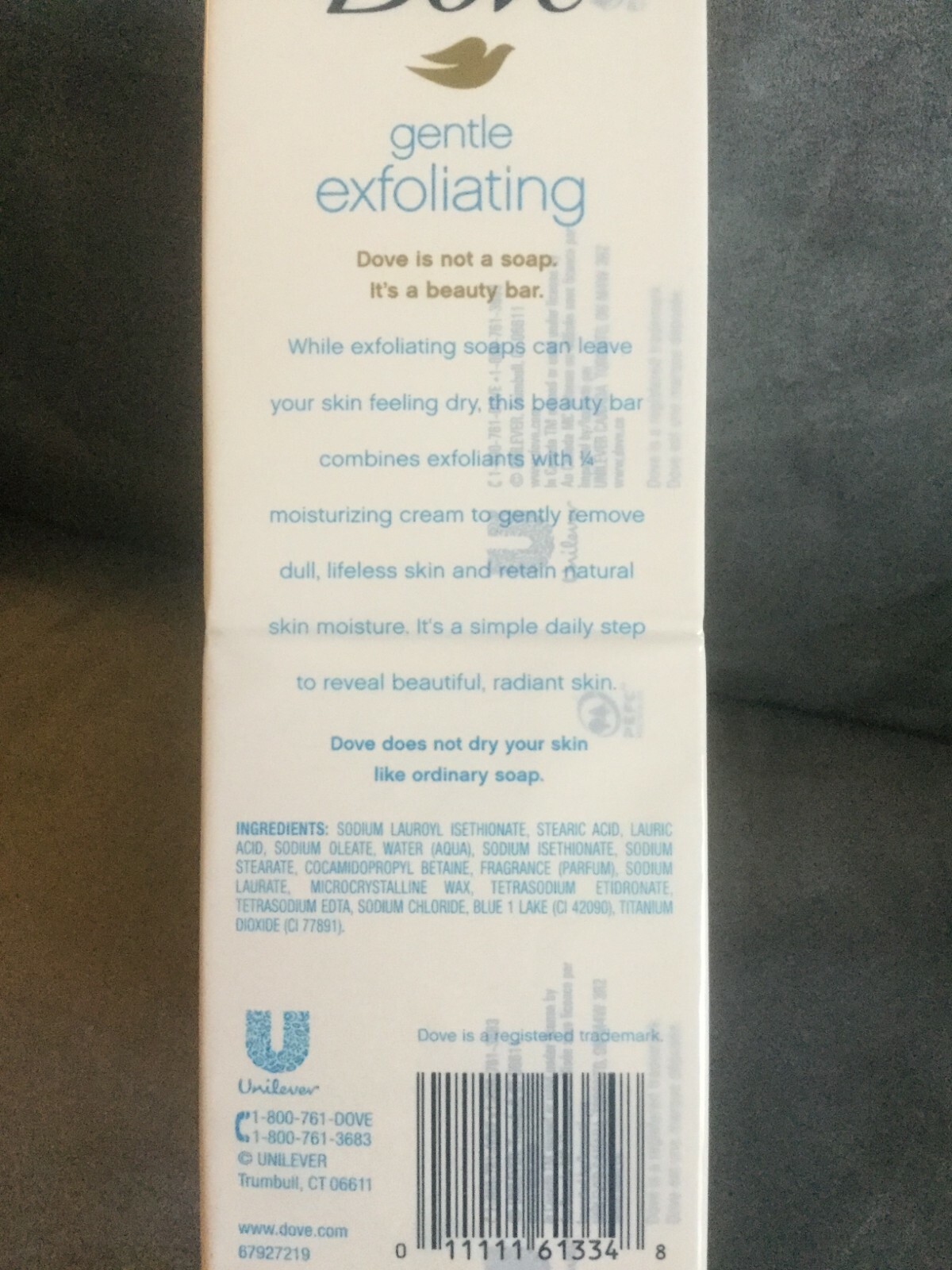 DOVE GENTLE EXFOLIATING BEAUTY BAR SOAP 6 PK (BARS 3.75 OZ EACH) – NEW IN BOX