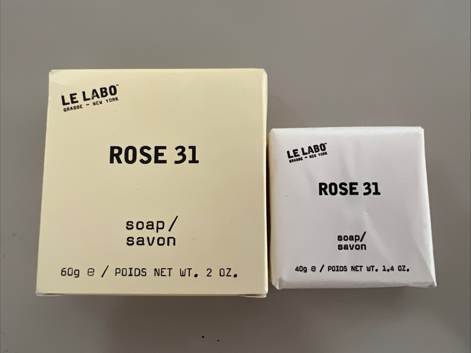 2xLe Labo ROSE 31 Soap SCENTED BODY BAR 2OZ 60G And 1.4OZ 40G NEW