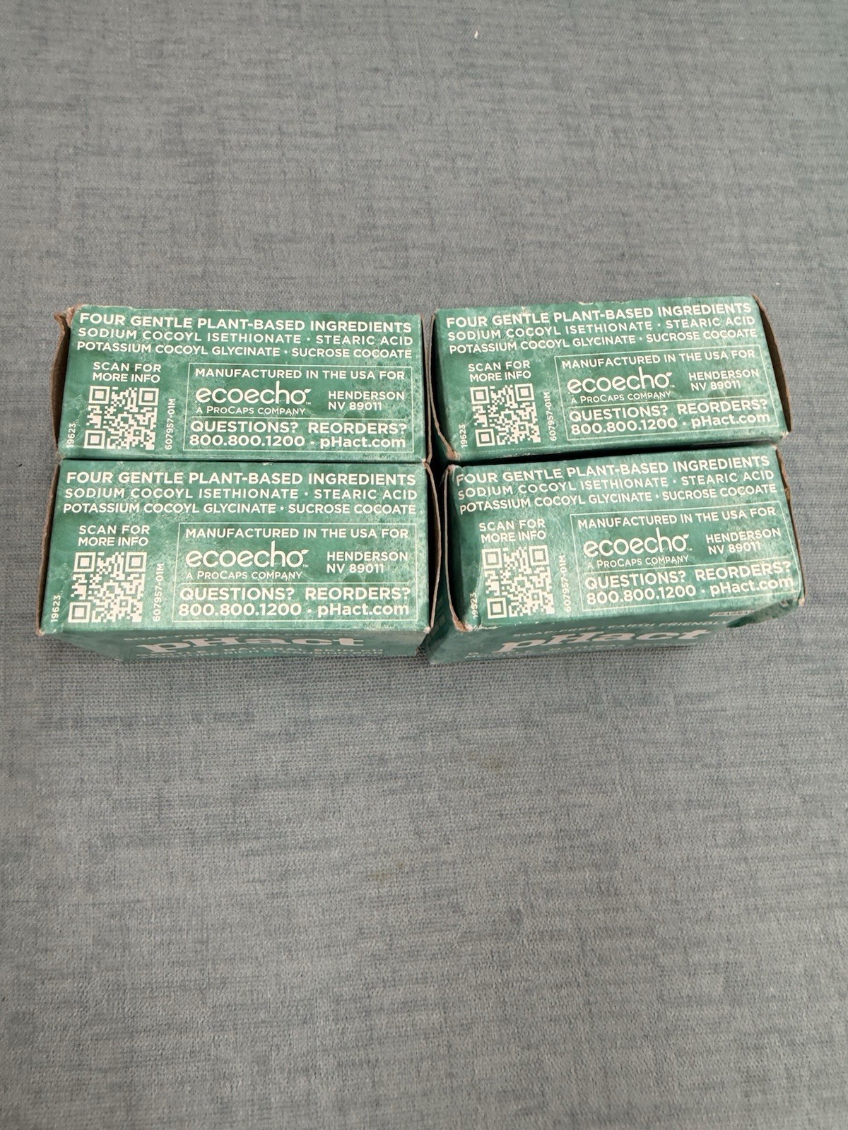 pHact Cleansing Bars Soap, Dye, Gluten Free Doctor RX 4.25oz 4 Pack Unscented
