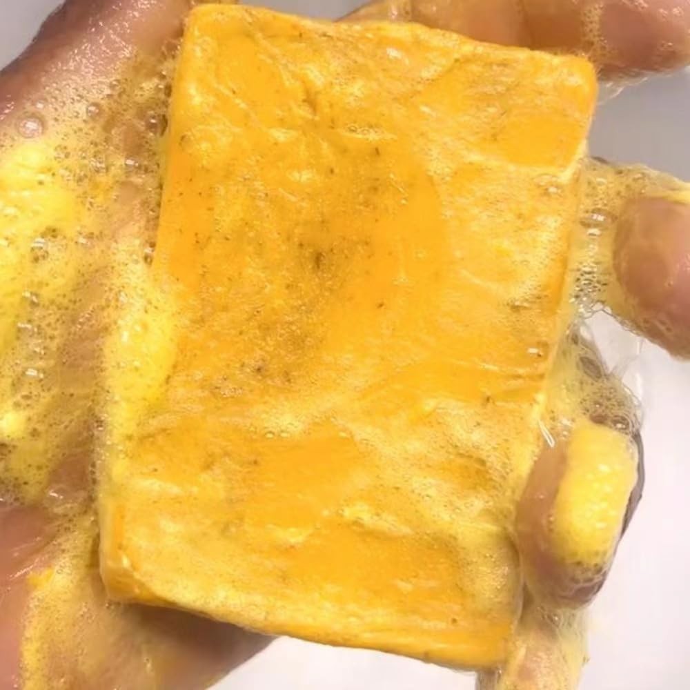 3-6PCS Lemon Turmeric Soap,Turmeric Soap Bar for Face&Body,Natural turmeric Hand