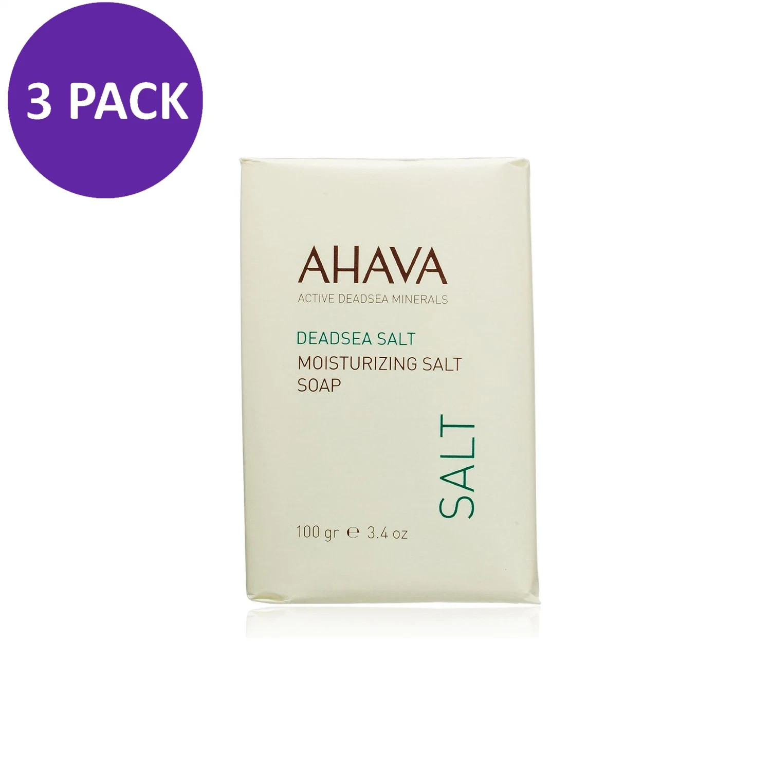 Lot of 3 Ahava Dead Sea Salt Moisturizing Salt Soap 3.4 Oz