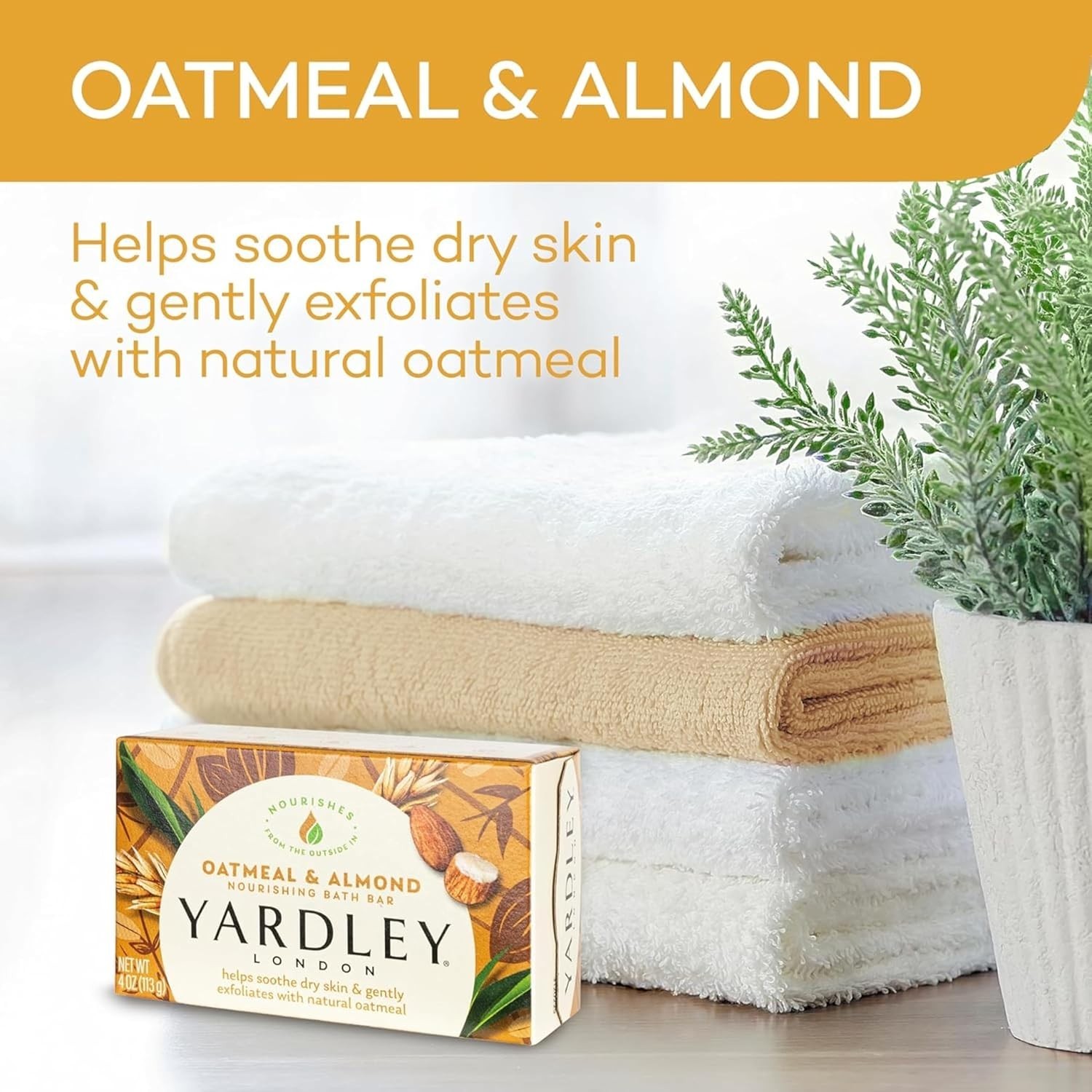 London Moisturizing Bar Oatmeal & Almond with Natural Oats 4.0 oz Pack of 6