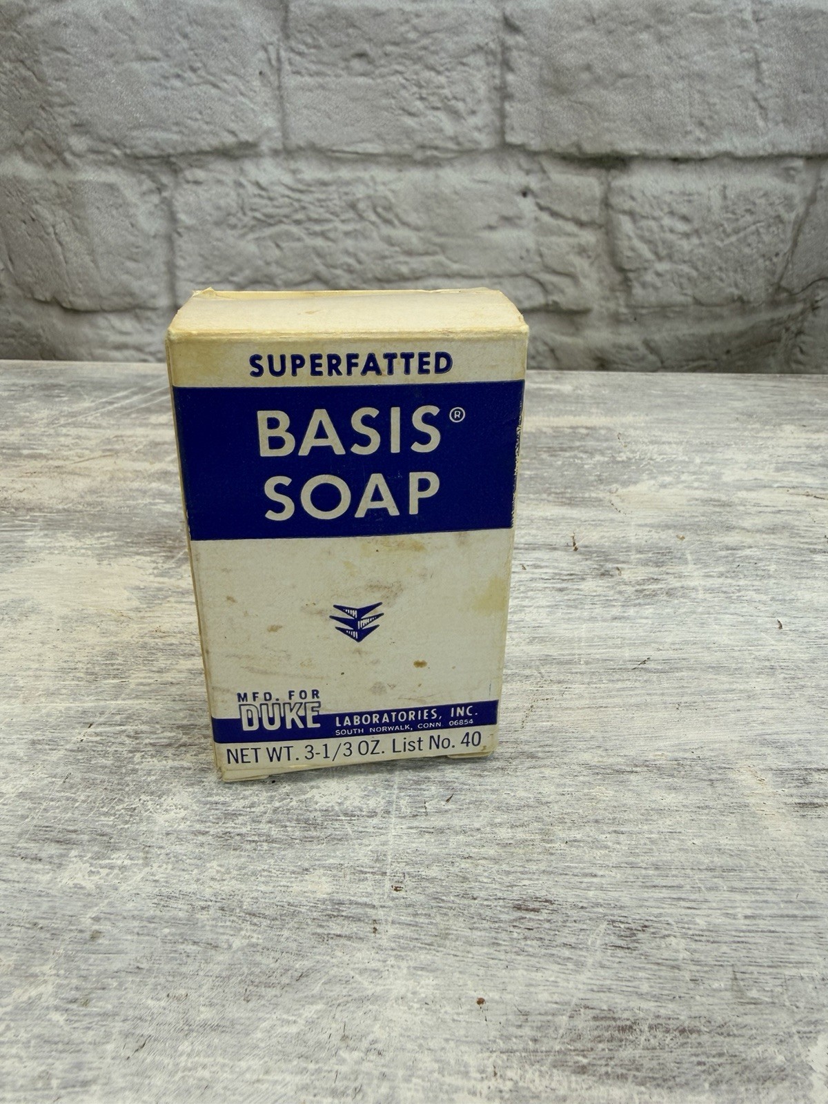Vintage Basis Soap Superfatted 3.3 Oz Duke Laboratories NOS Bar in Original Box