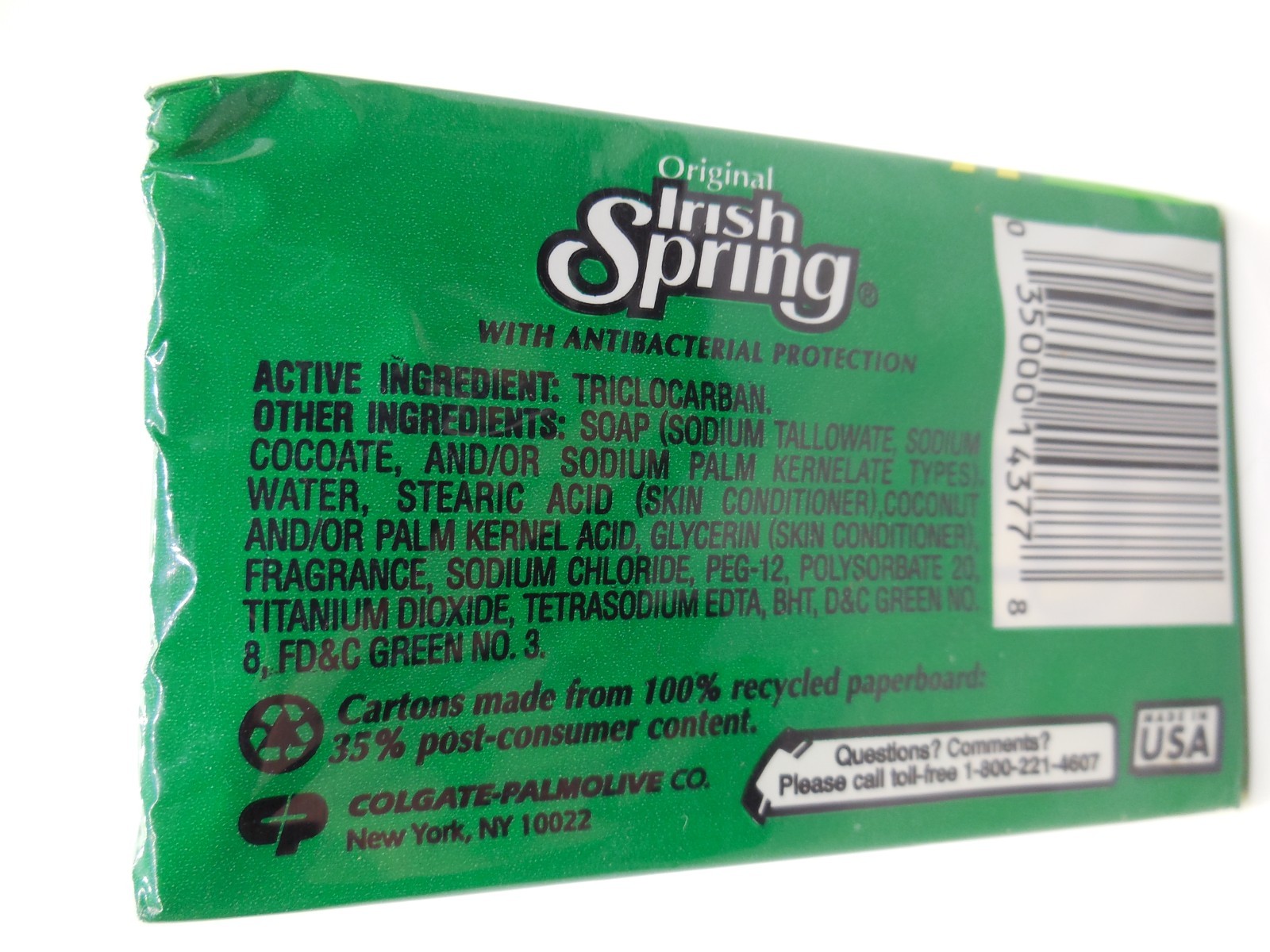 Vtg Original Irish Spring Deodorant Soap 4 Bar Lot 5 oz SEALED Antibacterial USA