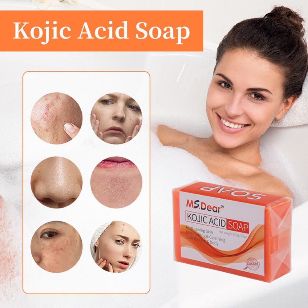 Turmeric Kojic Acid Brightening Soap Skin Whitening Dark Spot lightening Acne UK