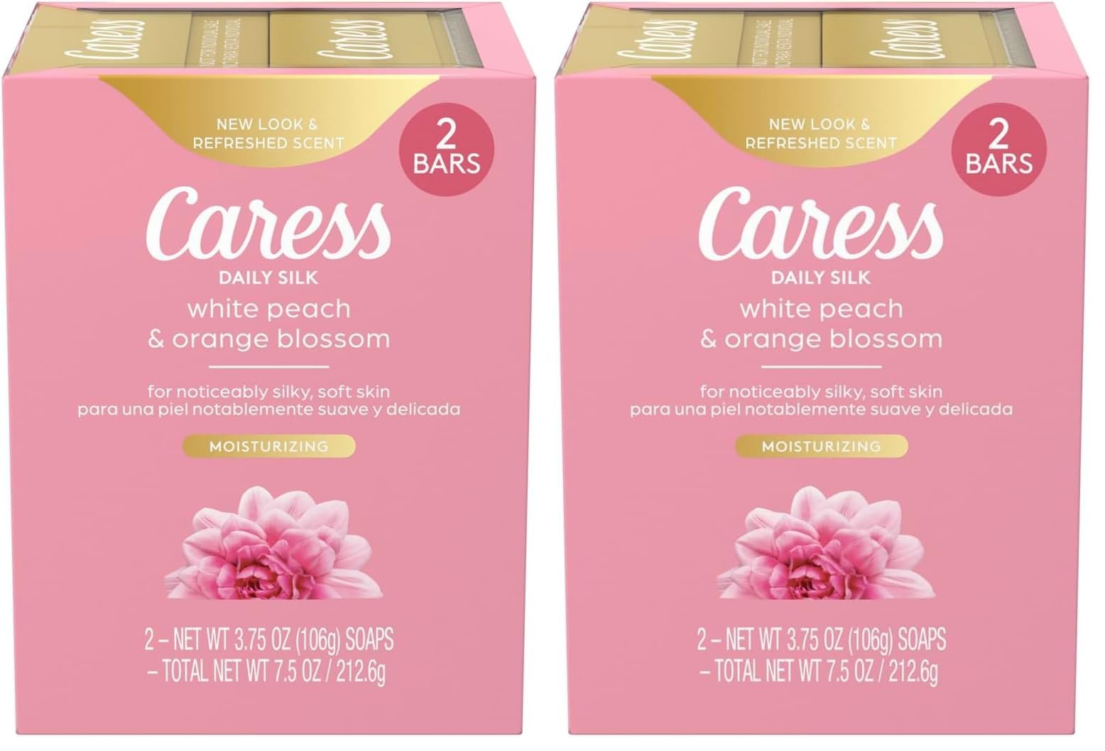 Caress Beauty Bar Soap For Women, Daily Silk With 8 Ounce (Pack of 2), ORANGE