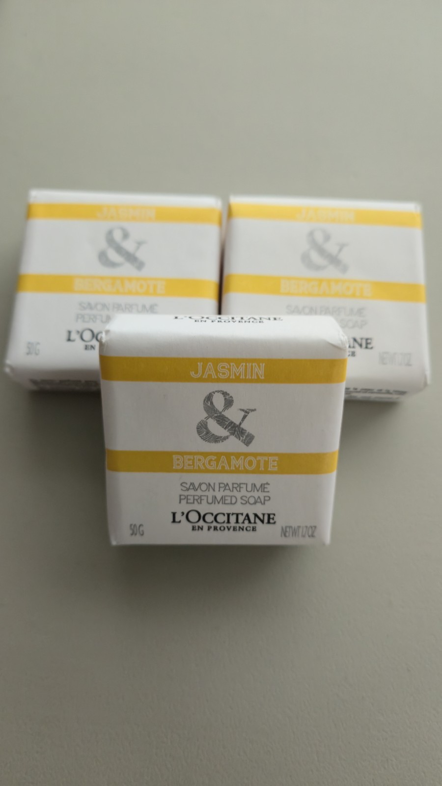 LOT OF THREE– L’Occitane Jasmin & Bergamote Bar Perfumed Soap 50g 1.7oz New
