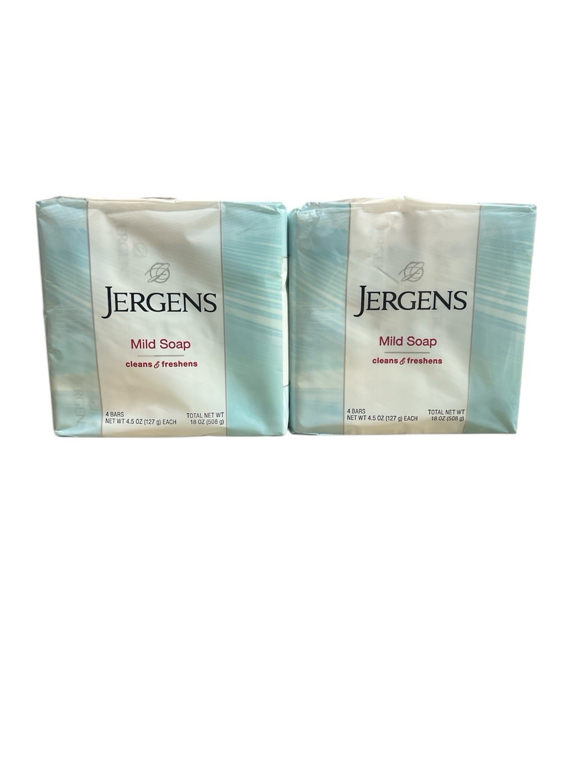 2 Jergens Mild Soap 4.5 oz 4 Bars Sealed Brand New In Package 8 Bars Total