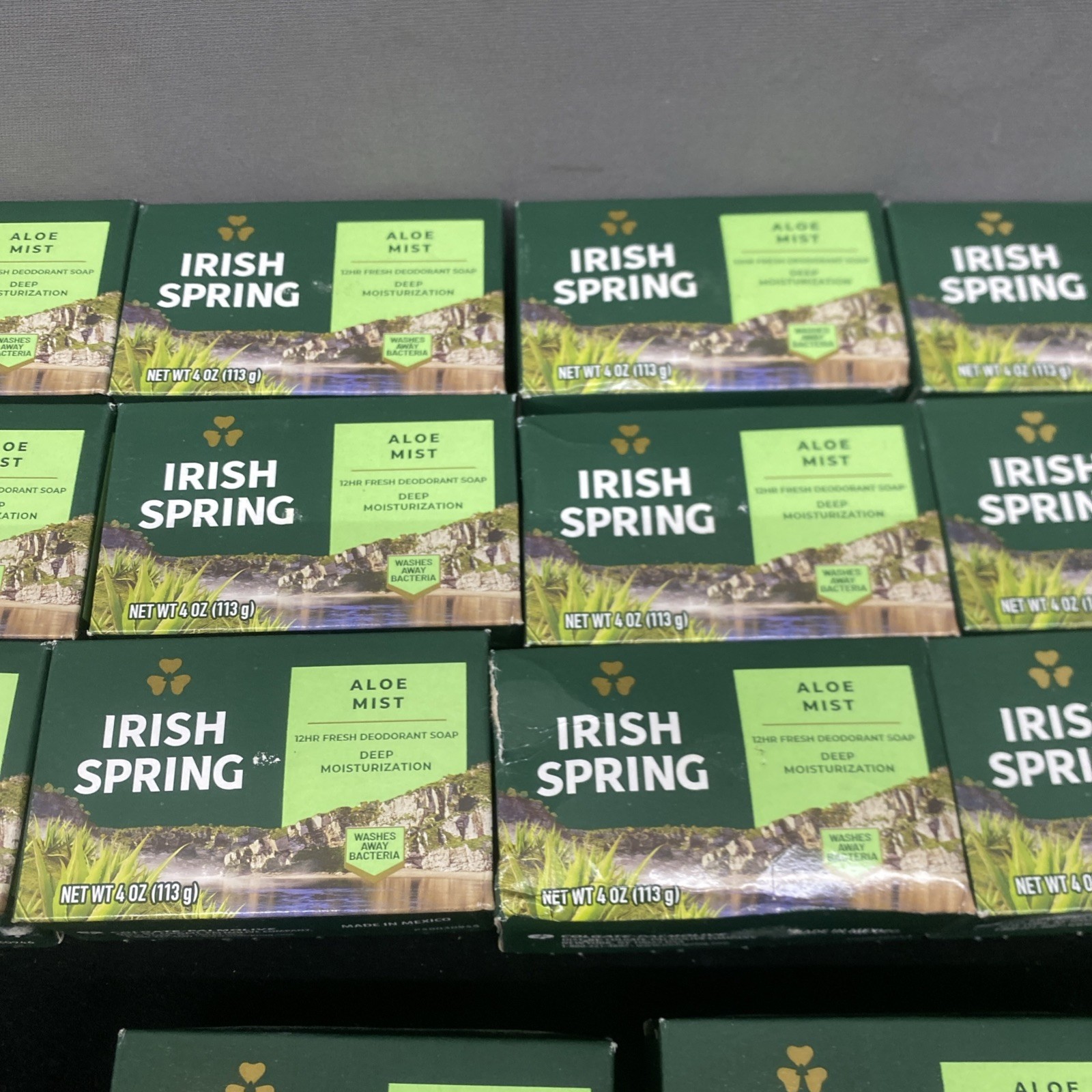 Irish Spring Aloe Mist Deodorant Bar Soap for Men, 4oz Bars (20)