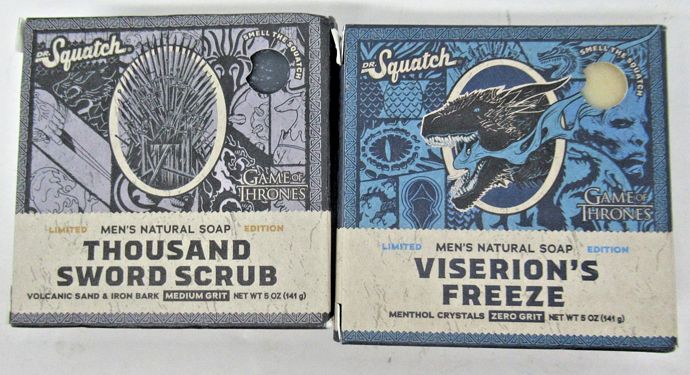 2x Dr. Squatch Bar Soap Game Of Thrones Edition 5oz bars, Variety Pack