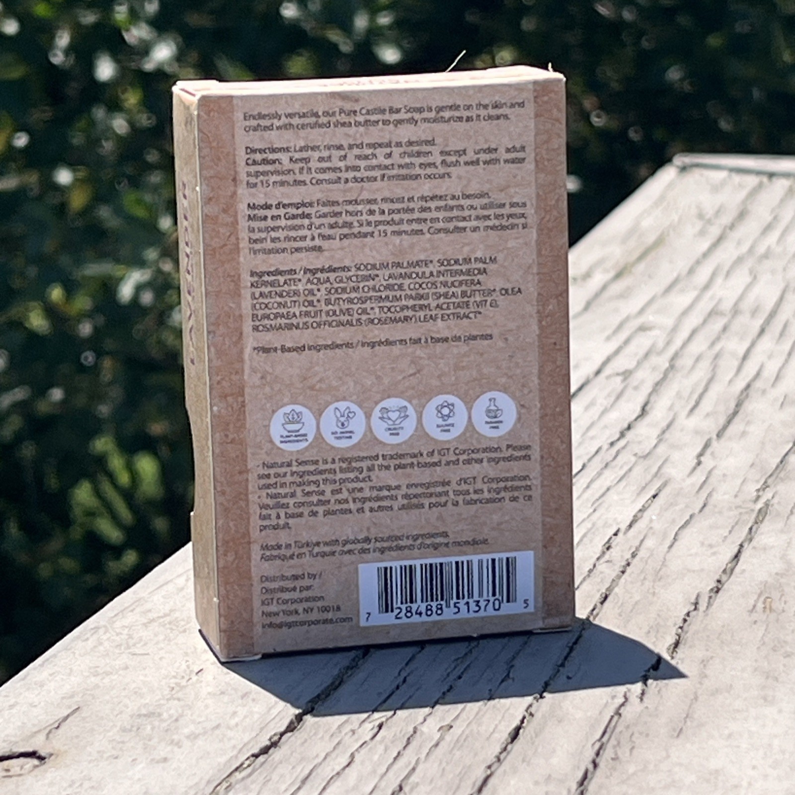 Natural Sense 4 Pack Pure Castile Lavender Soap 5oz Plant Based Yuka 98/100